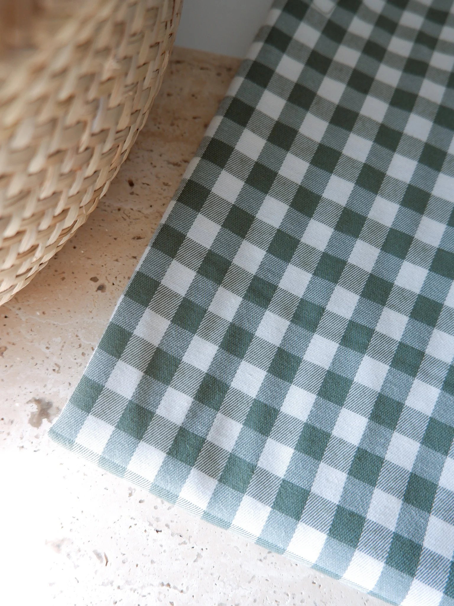 Tissu vichy vert