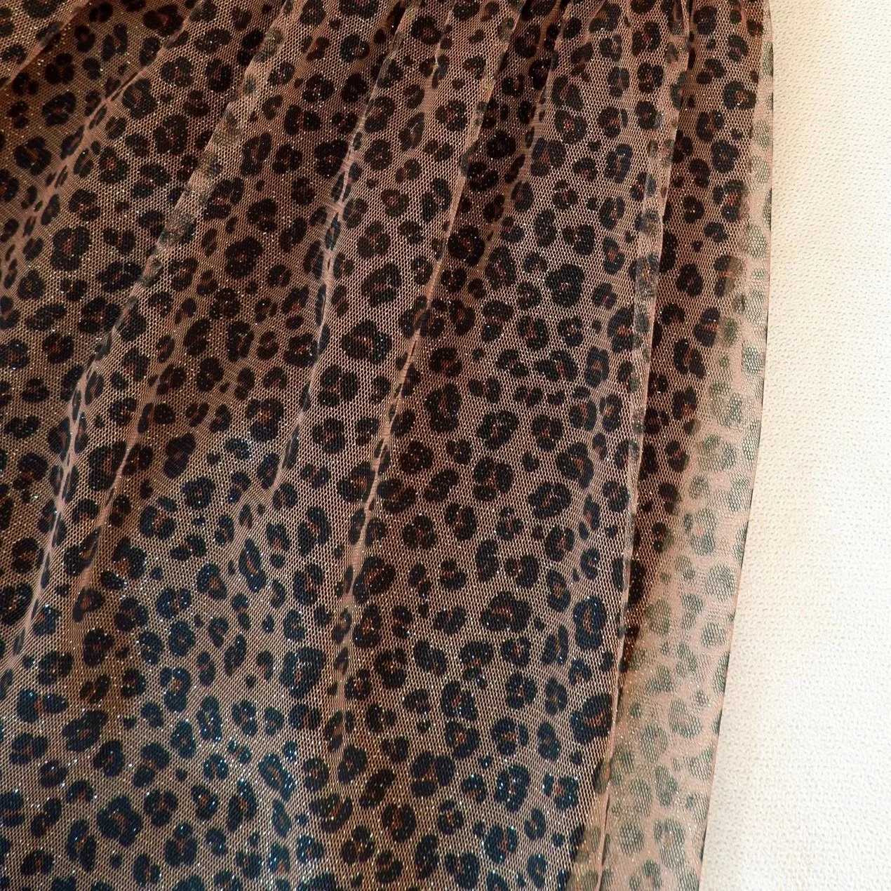 Tissu tulle souple pailleté doré léopard ♡ Mia black and brown ♡