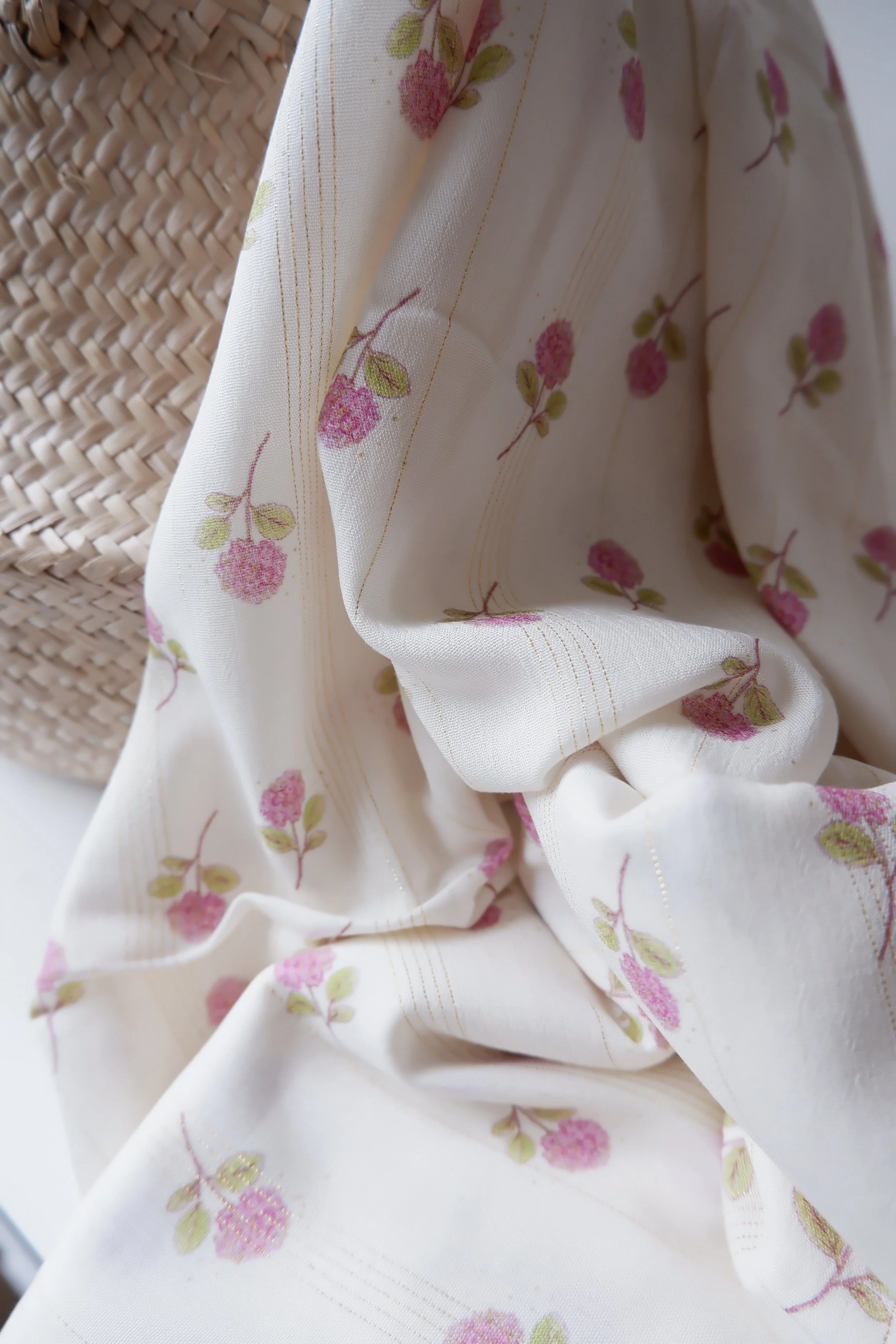 Tissu viscose lurex ♡ Claudine hortensia Coupon de 2,9 M (inédit)