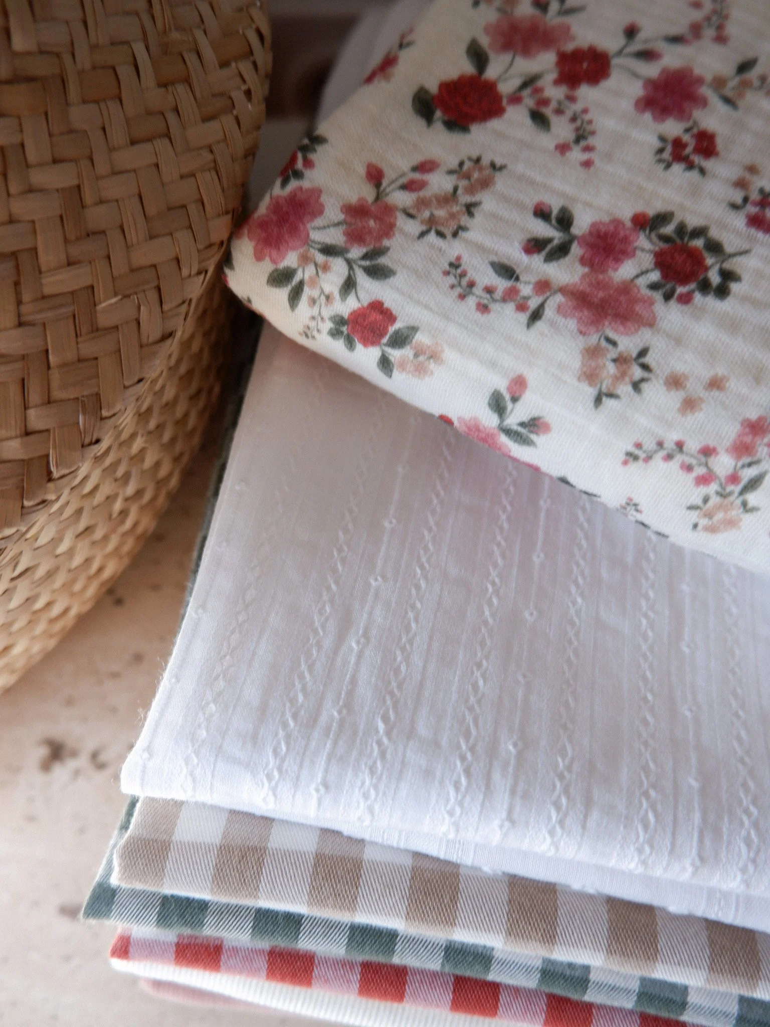 Tissu coton jacquard plumetis ♡ blanc ♡ Marie
