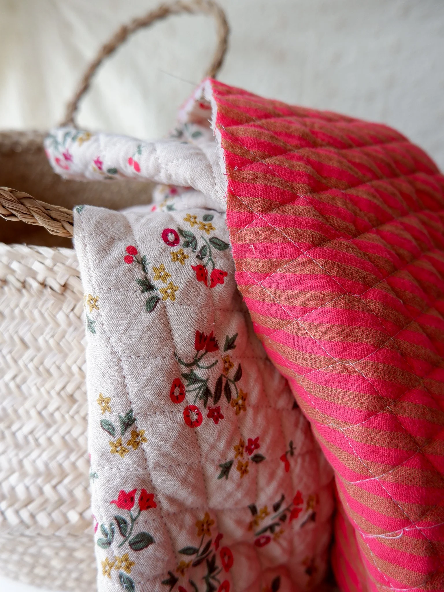 Tissu double gaze matelassée ♡ beige