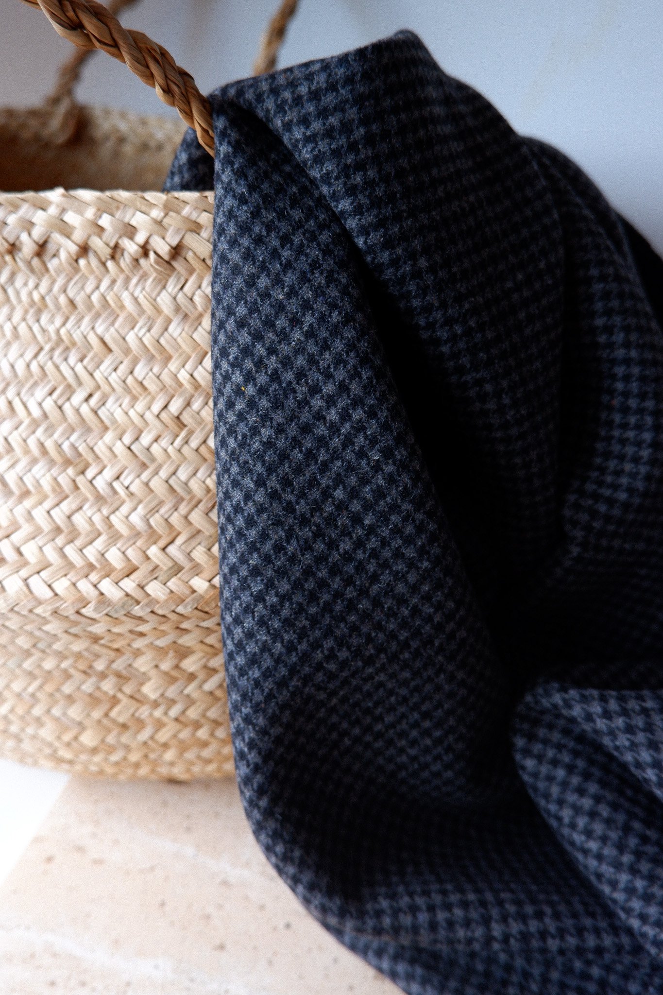 Edinburgh tissu lainage ♡ pied de poule 50% laine