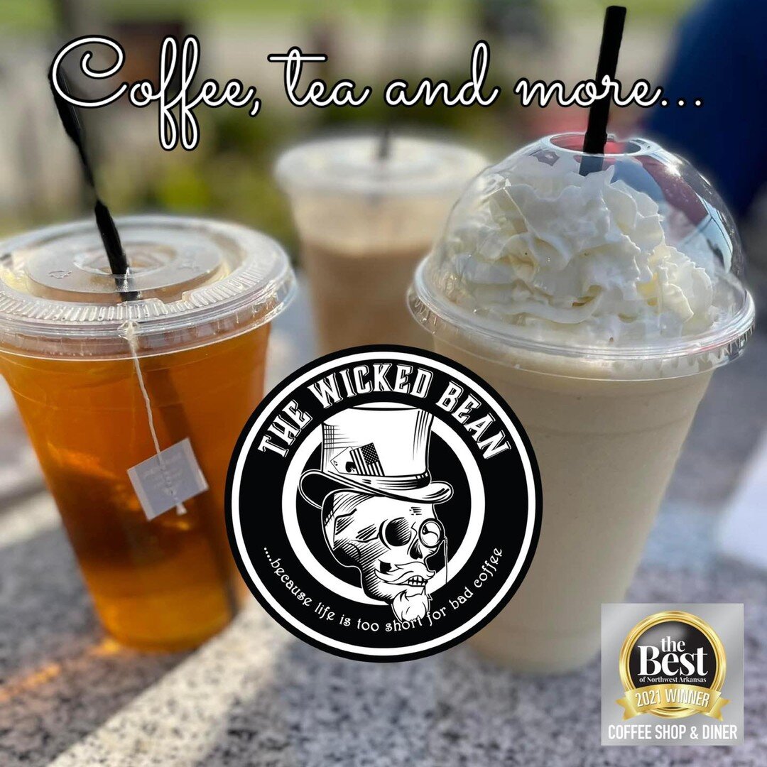 Lattes, frappes, smoothies or iced tea&hellip;we have something for everyone!

The Wicked Bean&hellip;coffee, tea and more!

The Wicked Bean
11207 Hwy 72 W
Centerton, AR 72719
479.224.8366
Monday-Friday: 6a-6p
Saturday: 7a-6p

Voted Best of Northwest