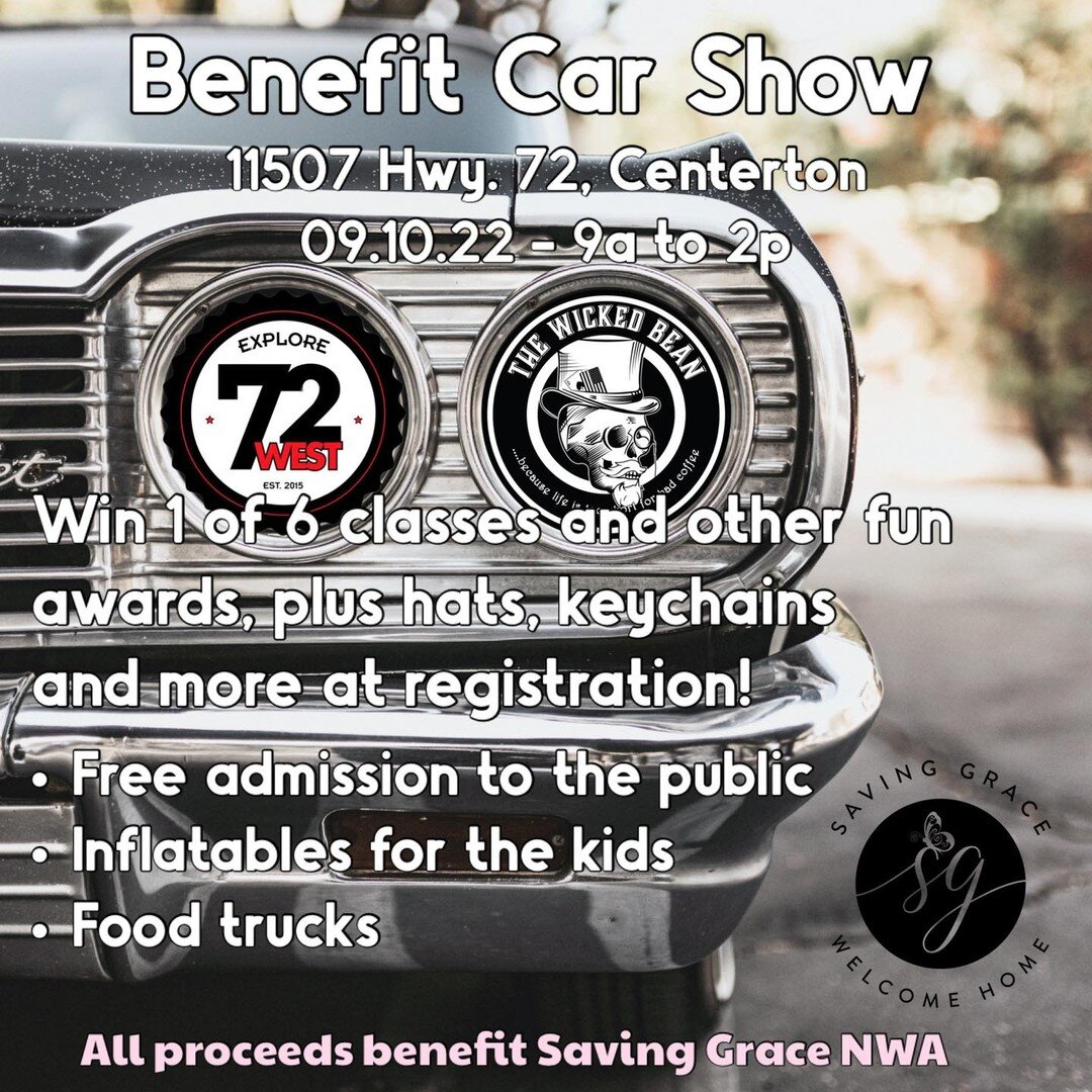 👉🏻 Three days and counting to our biggest event of the year&hellip;Centerton Day and our Benefit Car Show at 72 West and The Wicked Bean!!!

&bull; Registration begins at 8a*
&bull; Car Show starts at 9a and goes &lsquo;til 2p
&bull; Food Trucks fr