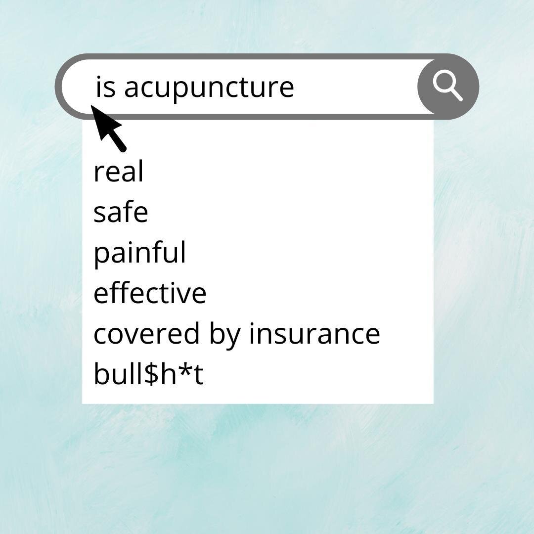 It looks like you've got some questions. Luckily, I've got some answers for ya.⁠
⁠
Is acupuncture real?⁠
Yes. It is a therapy that has been practiced continuously for thousands of years, with at least 10's of thousands of modern scientific studies ex