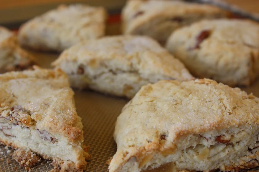 lemon, ginger, and pecan scones
