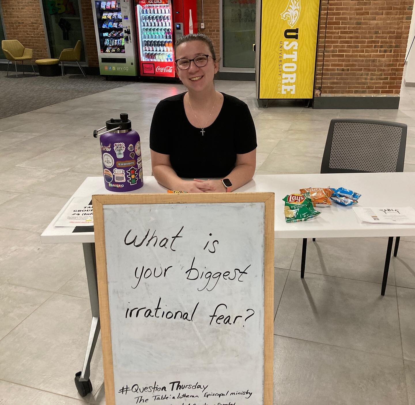 Rain moved us inside today for #questionthursday - and we learned that folks are scared of butterflies, balloons and walking over sewer grates!  What are you afraid of?
