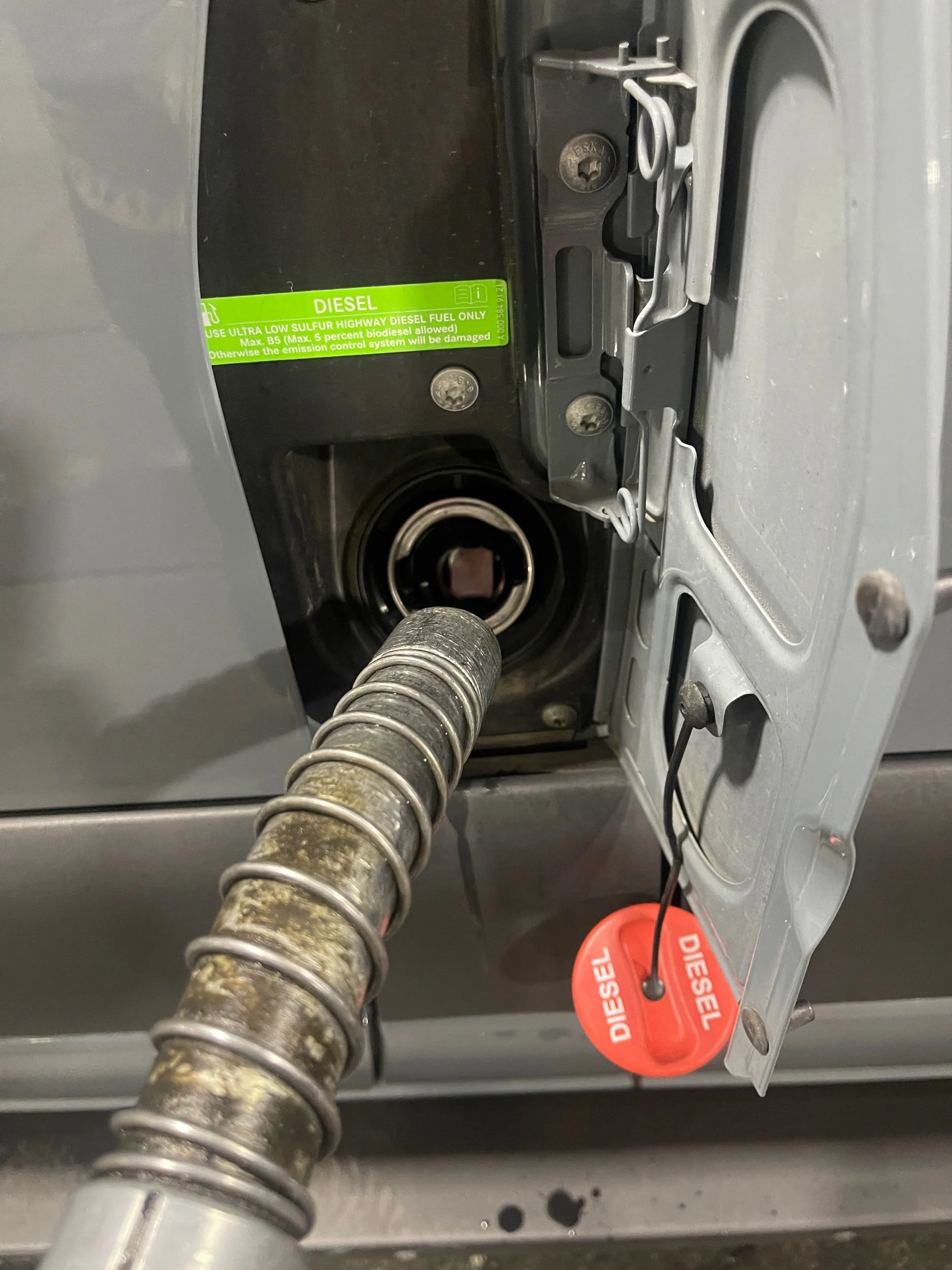 Retrofitting a large diesel fuel inlet on a VS30 Sprinter Van