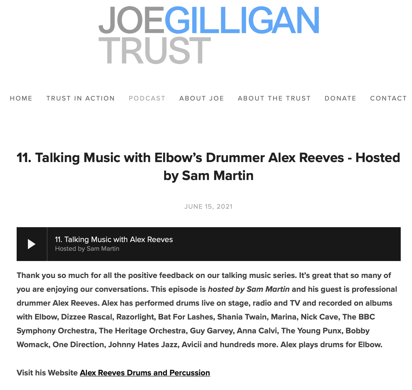 Podcast Interview with Joe Gilligan Trust