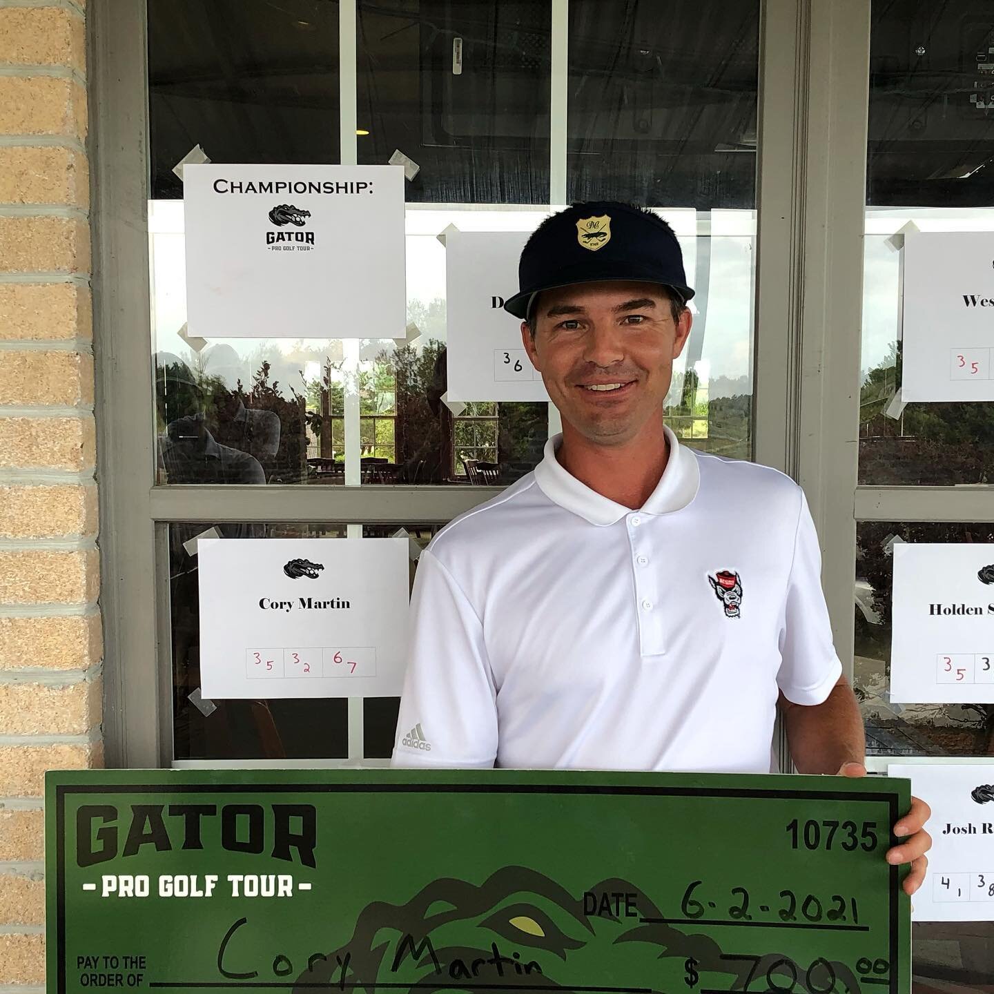Cory Martin went &ldquo;unconscious&rdquo; as his playing partners called it to birdie 4 of his last 5 holes to shoot -5 67 in windy rainy conditions for the win! 

Congratulations Wiley Fogleman for his 78 to win the Amateur Field! 

Good luck to al