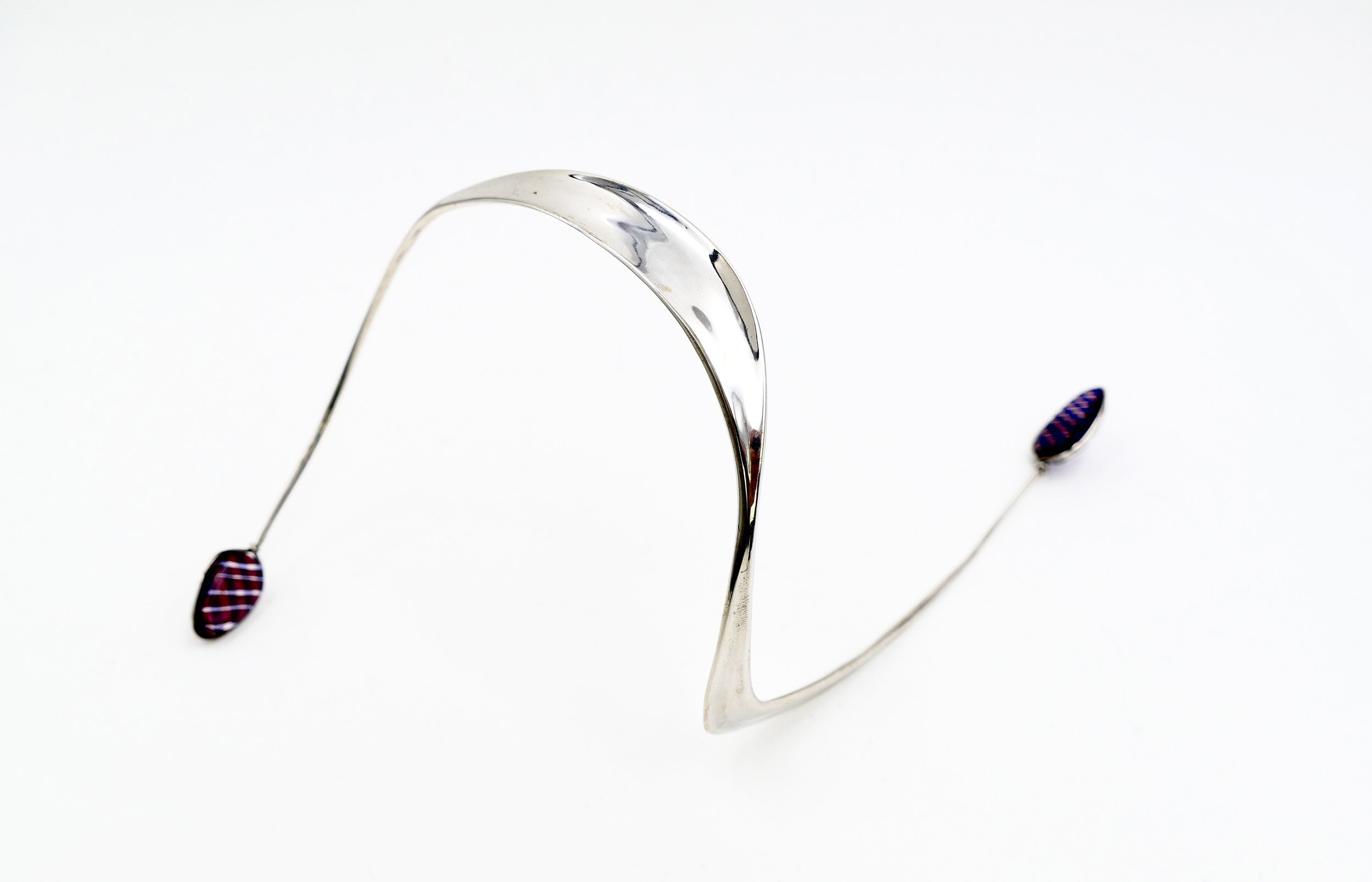 Vivianna Torun Body Sculpture Silver and Orrefors glass necklace