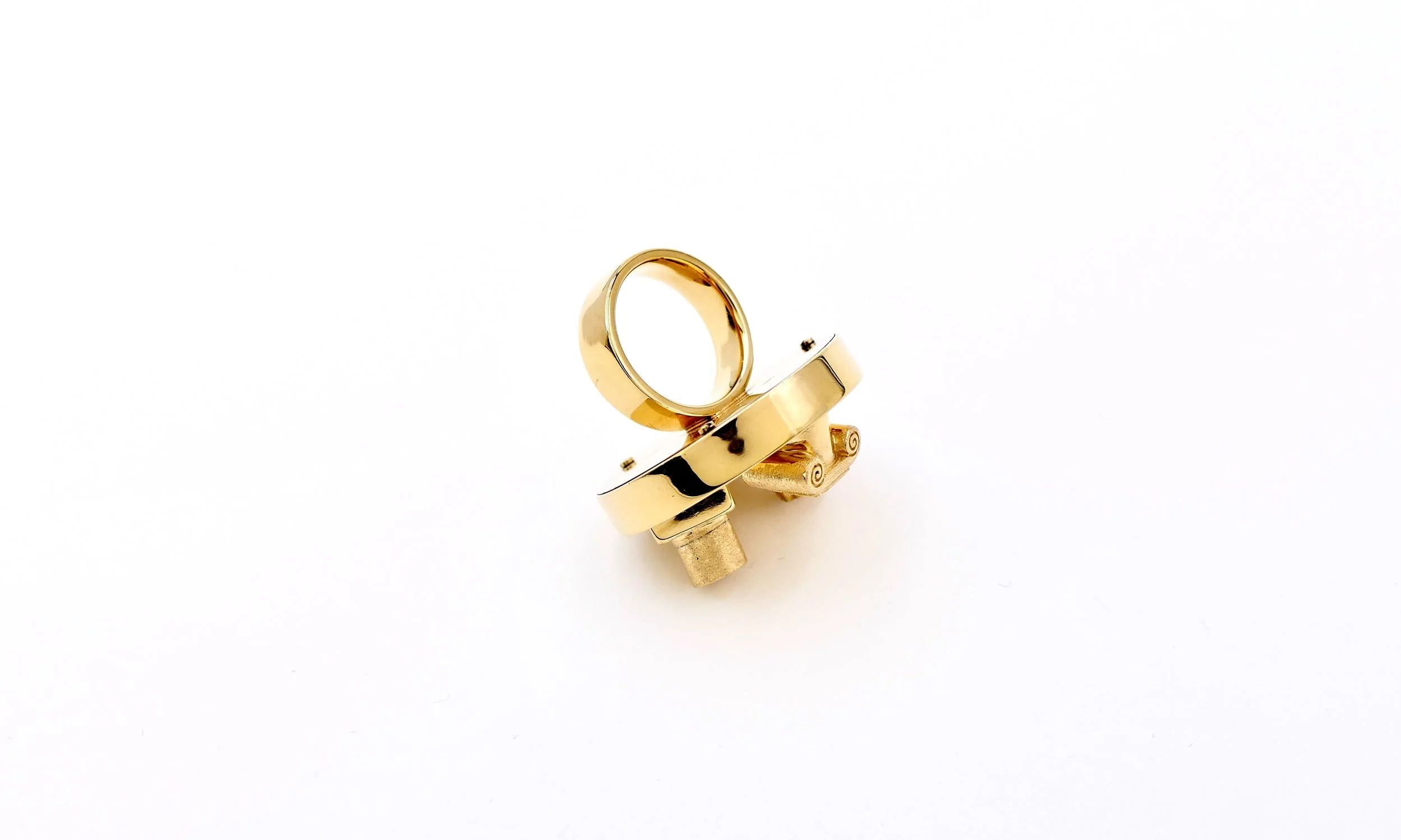 Ettore Sottsass for Cleto Munari Rome & you gilded silver prototype ring 7.JPG
