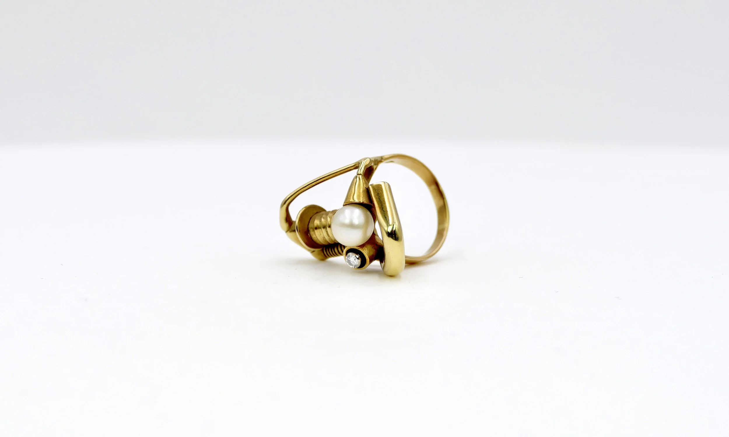 claude wesel gold ring pearl diamond 5.JPG