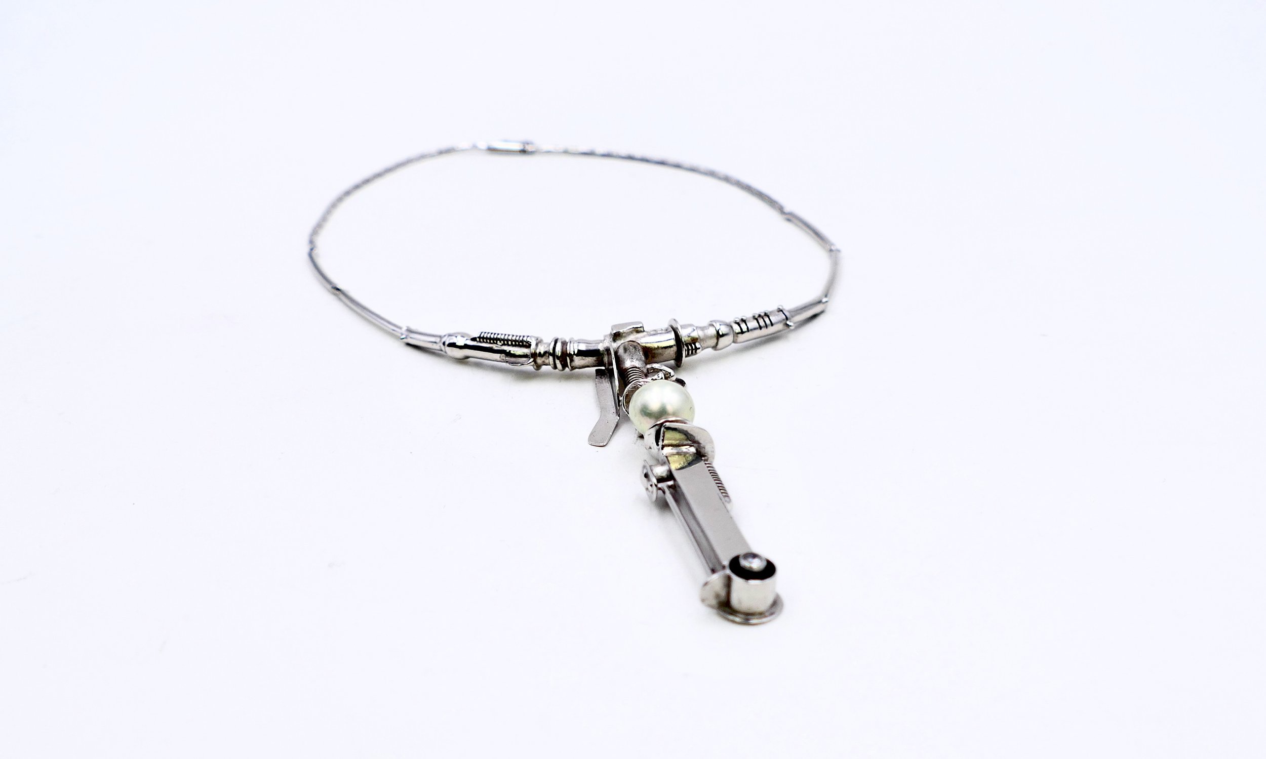 Claude Wesel Unique white gold necklace, pearl and diamond 1.JPG