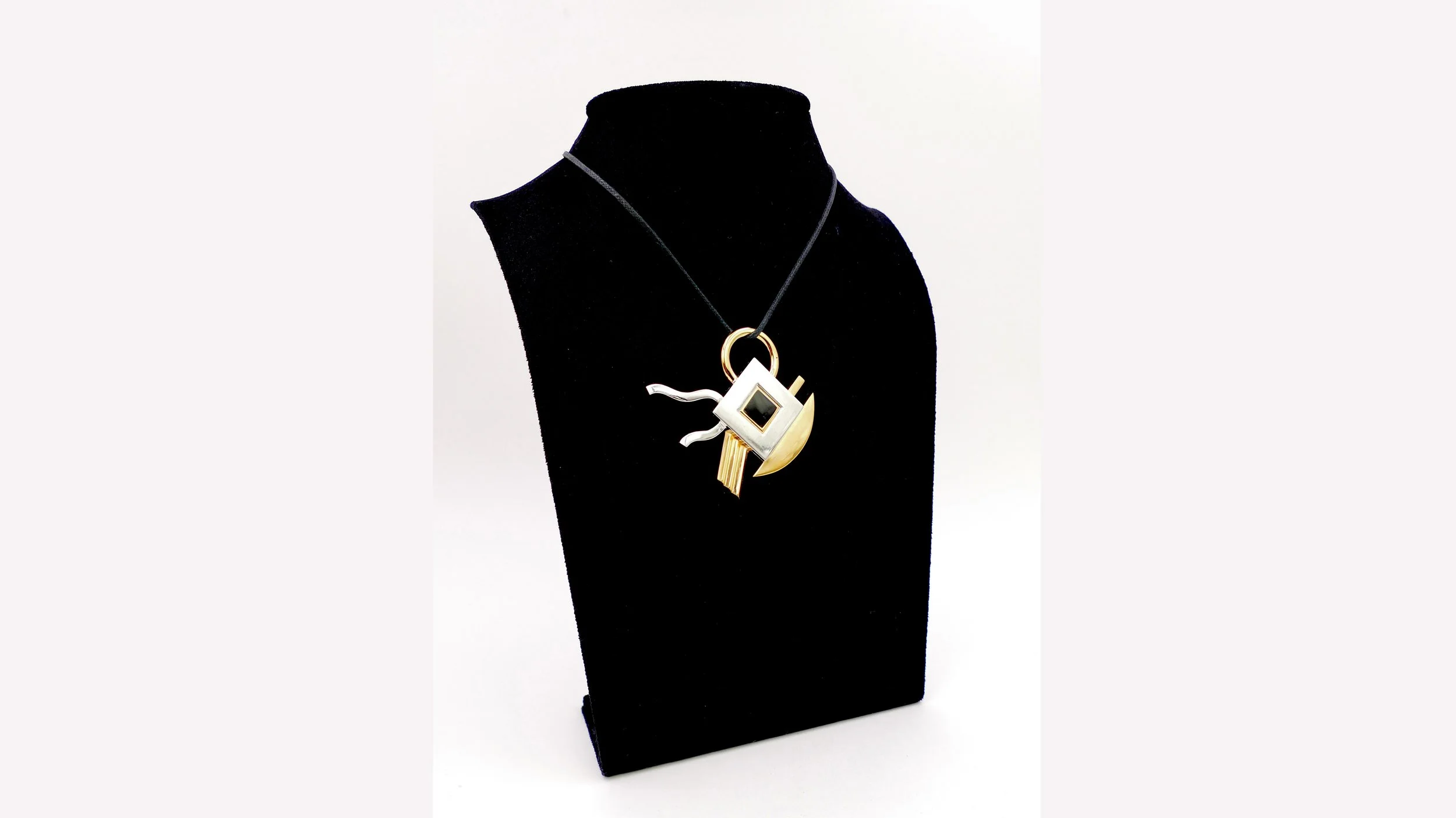 Ettore SOTTSASS CLeto Munari brooch-pendant gold silver plated brass 6.JPG