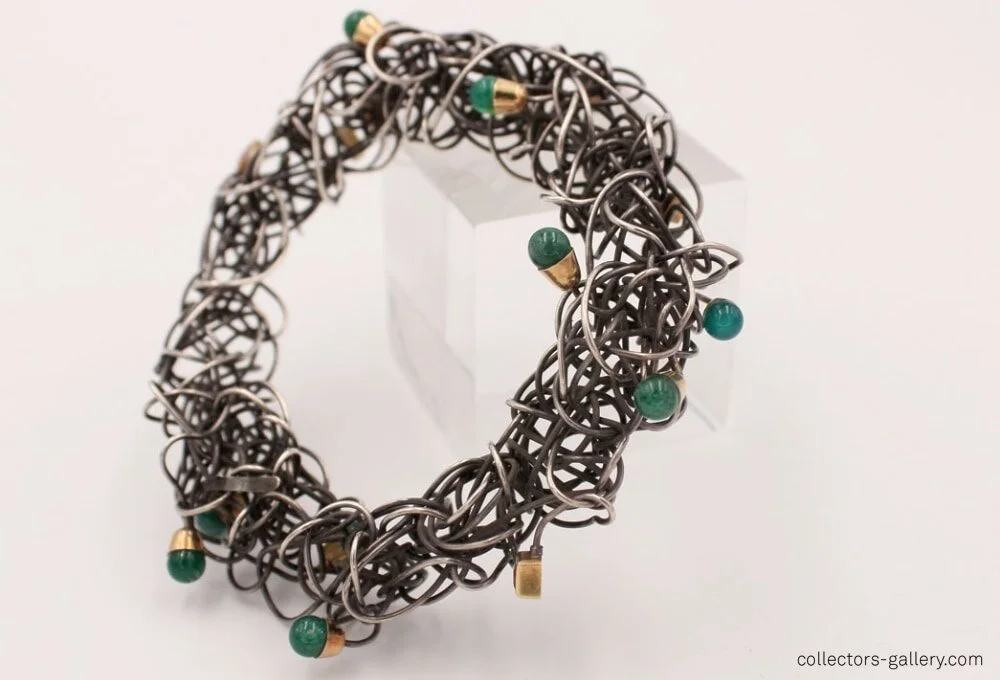 Anna Heindl Silver Gold Tourmaline And Amethyst Bracelet