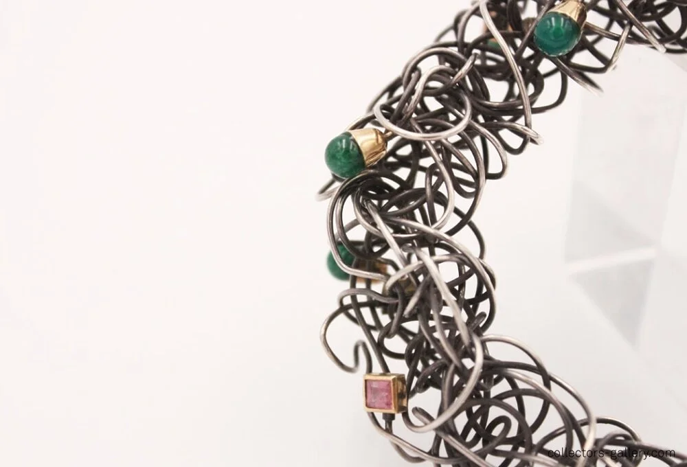 Anna Heindl Silver Gold Tourmaline And Amethyst Bracelet jewellery