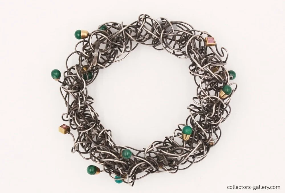 Anna Heindl Silver Gold Tourmaline And Amethyst Bracelet