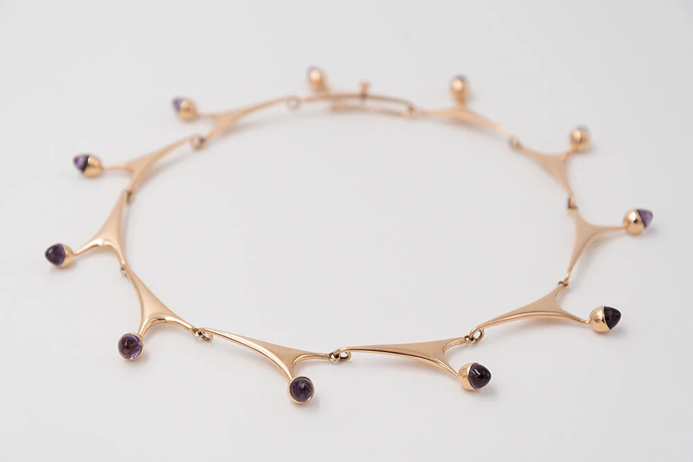 Bent Knudsen Gold And Amethyst Necklace