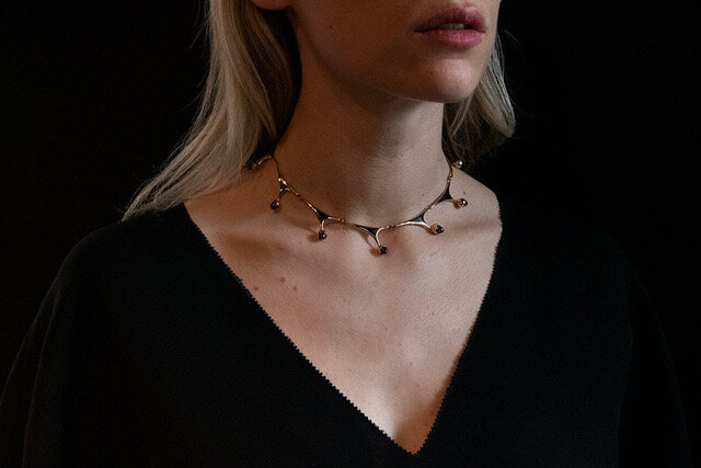 Bent Knudsen Gold And Amethyst Necklace