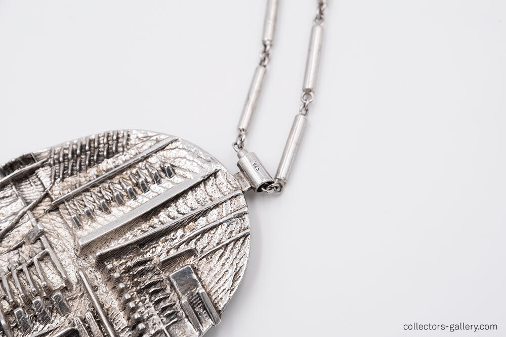 Arnaldo Pomodoro Silver Pendant — COLLECTORS GALLERY