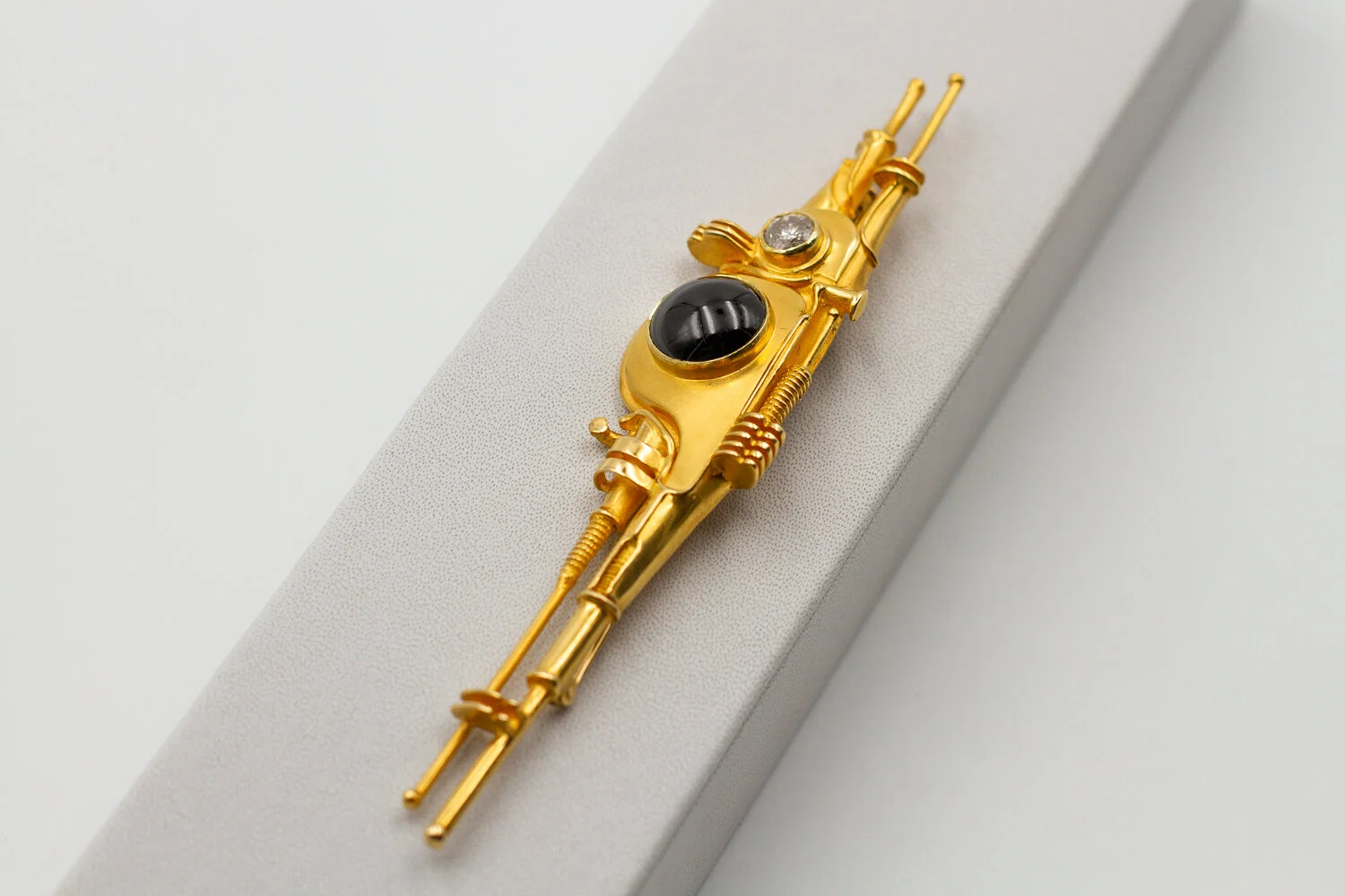 Fernand Demaret an Abstract Gold and Coral Brooch