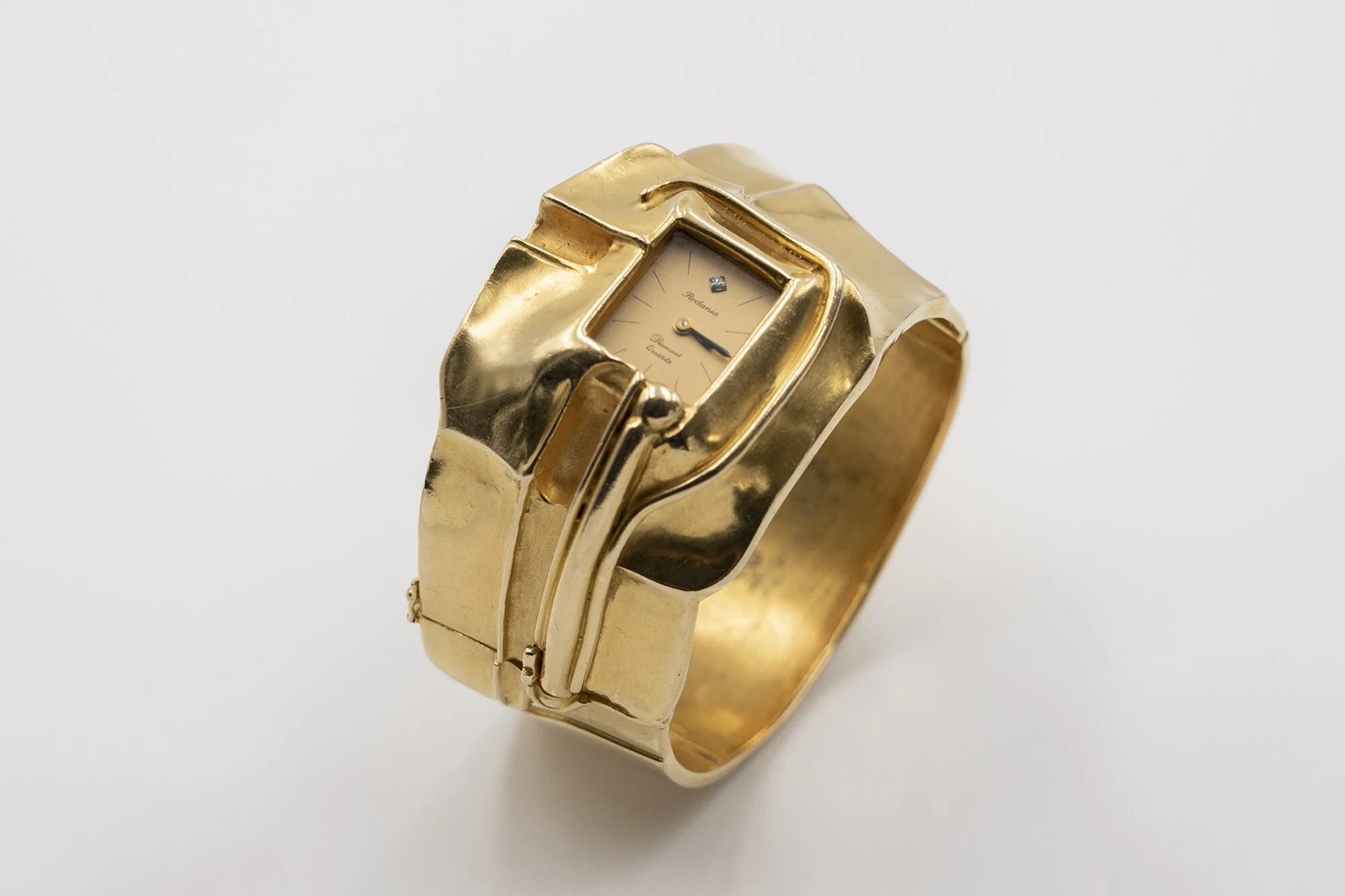 Claude Wesel for Fernand Demaret Studio : a modernist gold watch bracelet