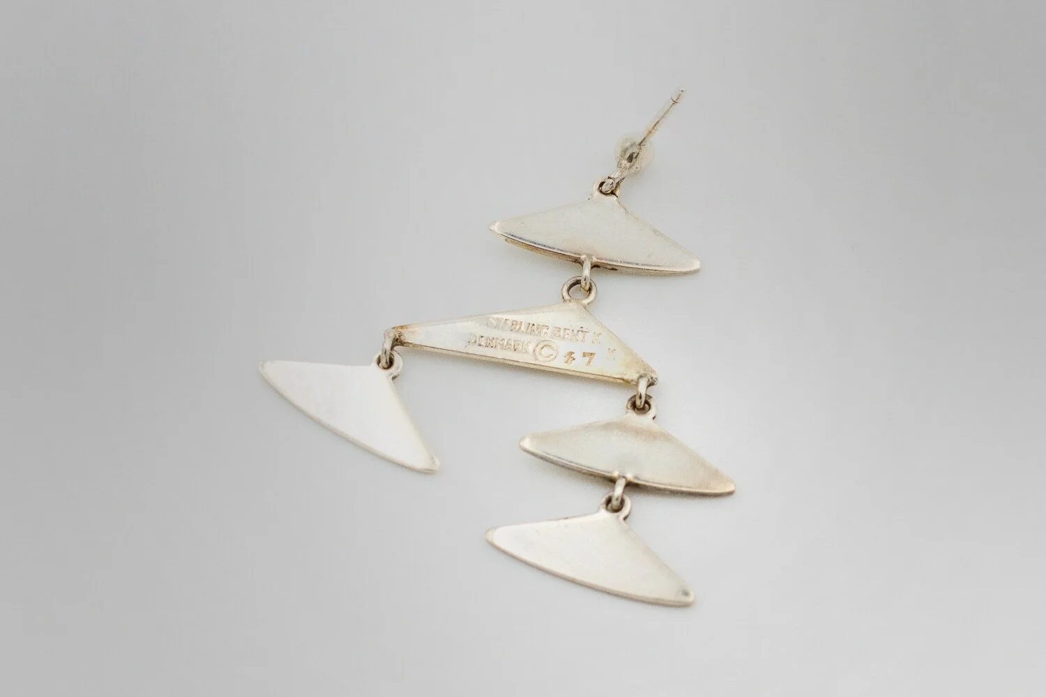 Bent Knudsen kinetic silver earrings bijoux