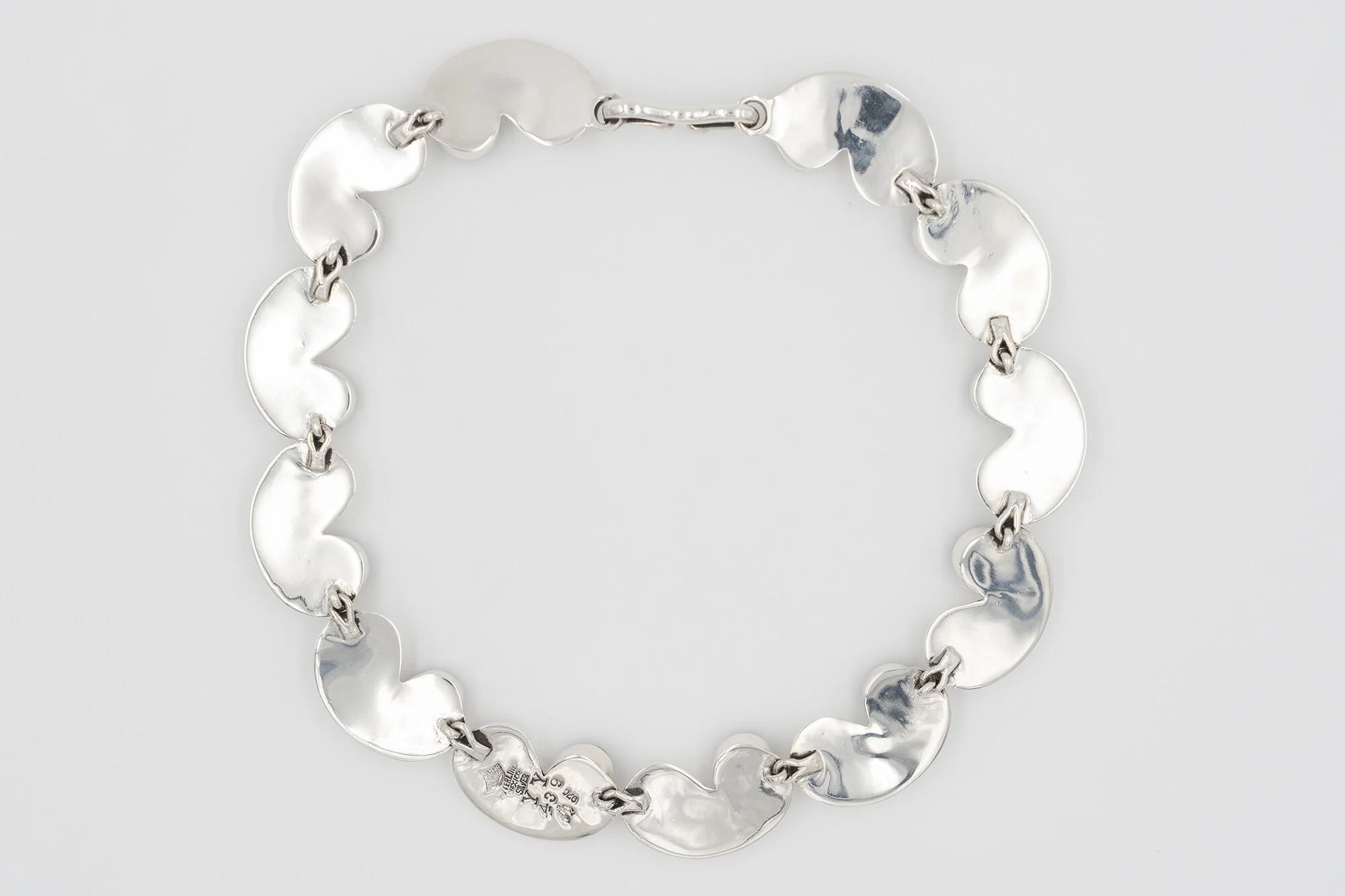 Antonio Pineda Modernist Silver and Onyx Articulated Necklace