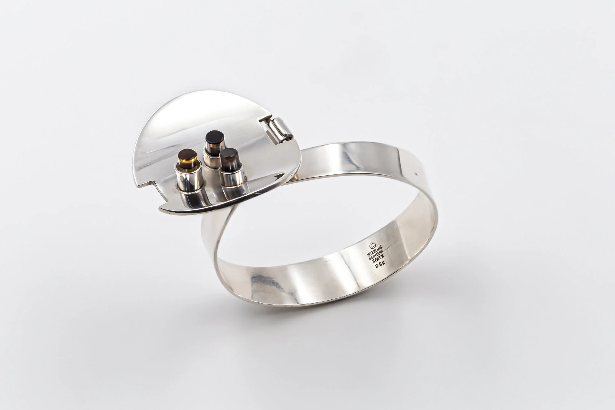 Bent Knudsen silver and smokey quartz bangle