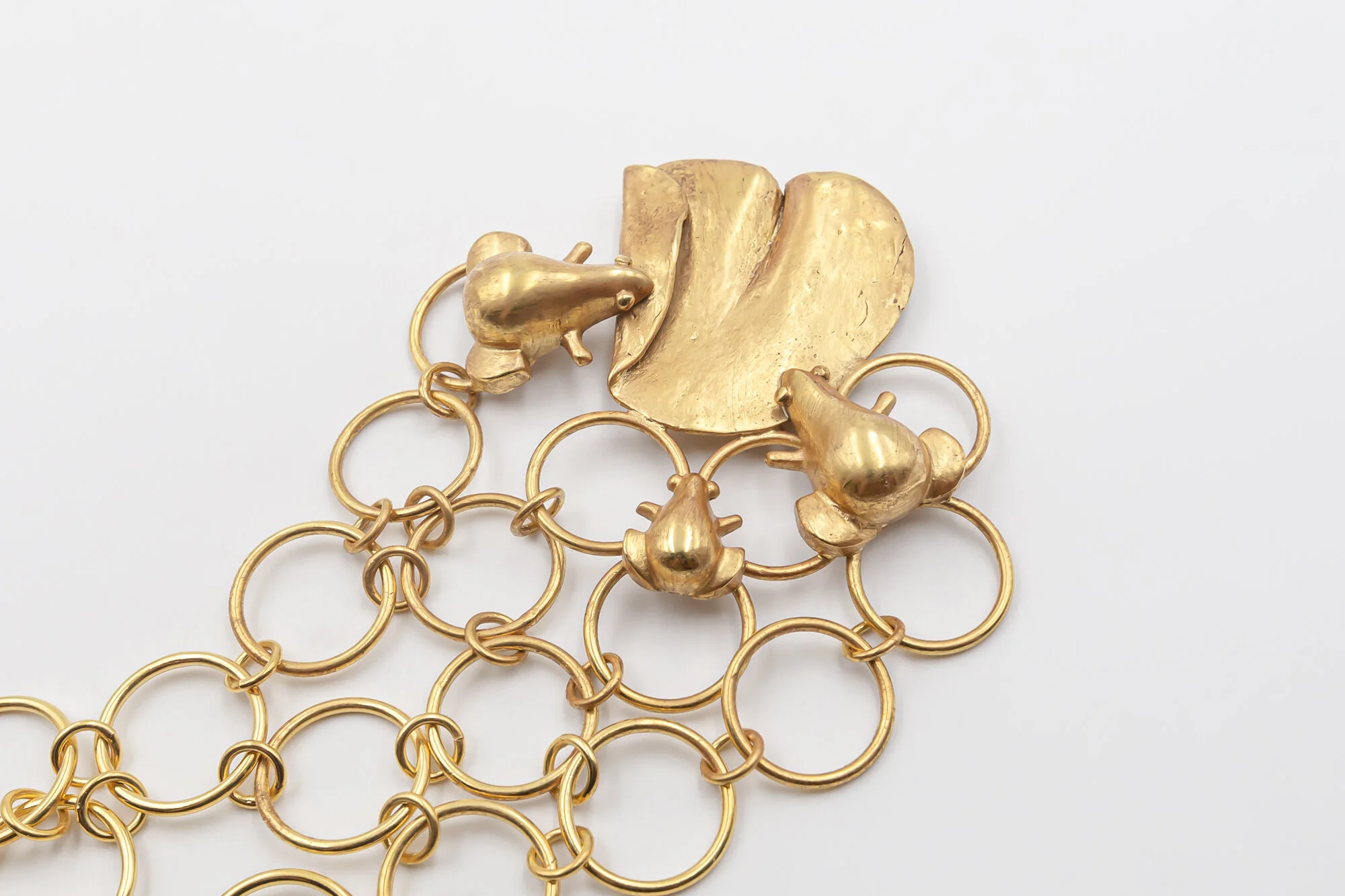 Line Vautrin gilded bronze brooch Les Grenouilles broche