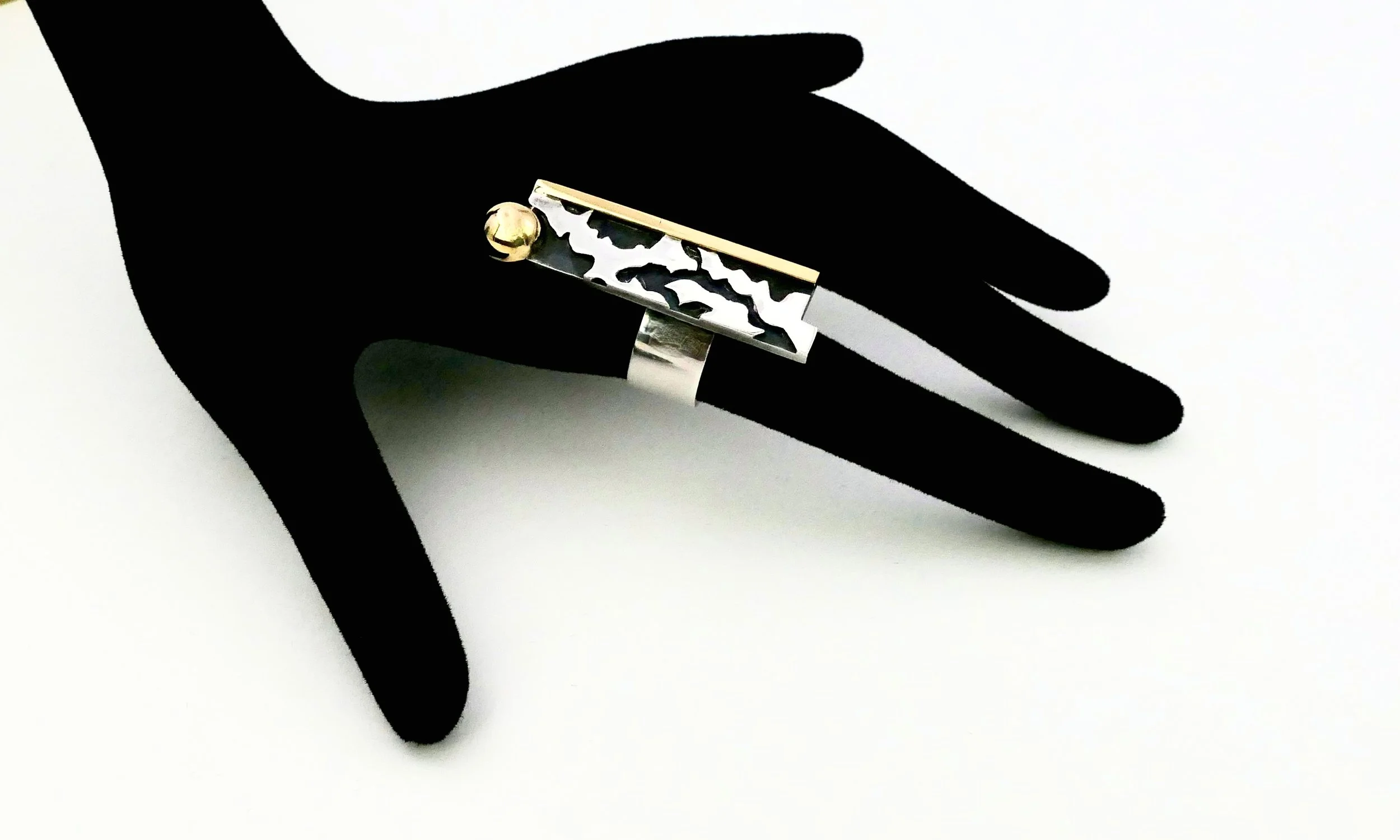 Jean Desprès modernist gold silver ring 2.JPG