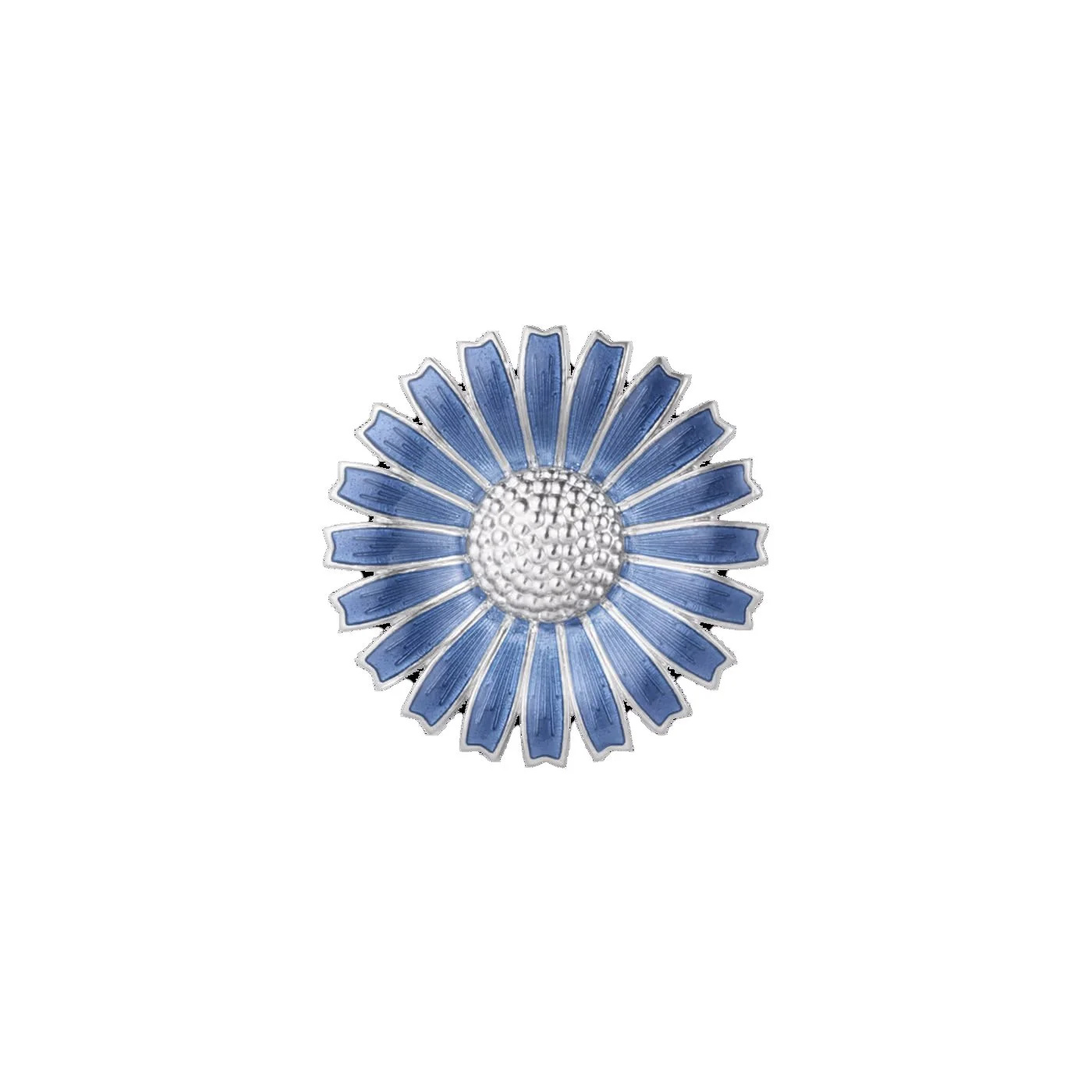 Georg Jensen DAISY brooch silver & blue Enamel