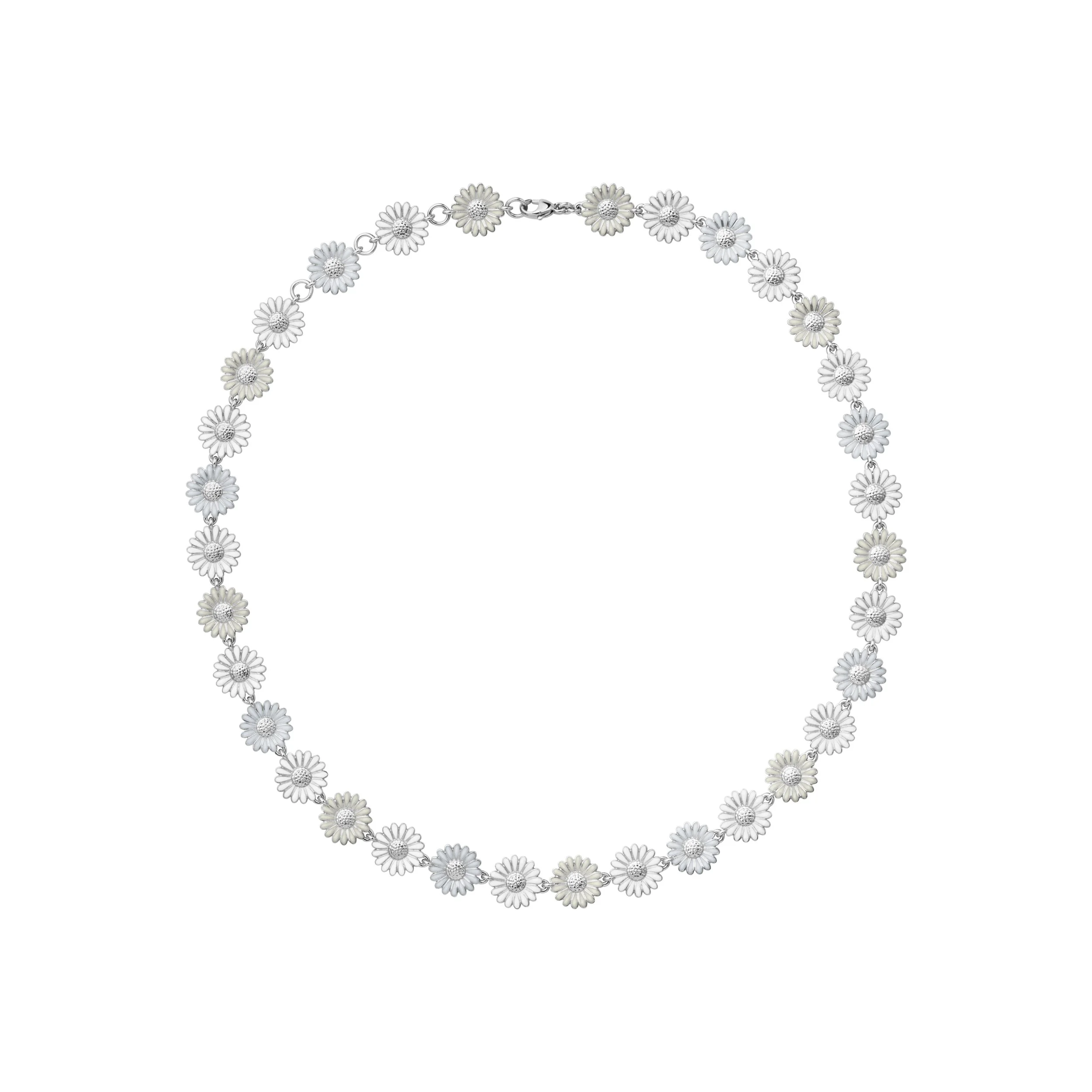 Georg Jensen DAISY single row necklace white enamel