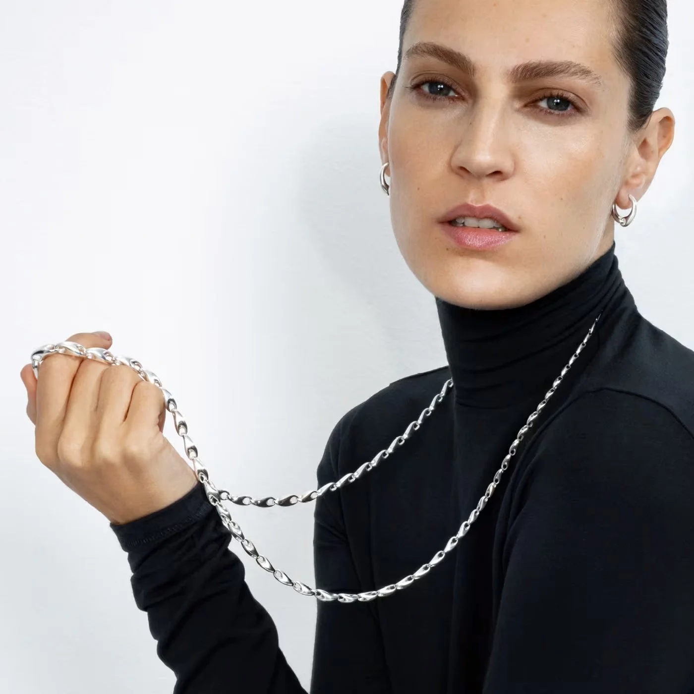 Georg Jensen REFLECT graduated necklace sautoir sterling silver