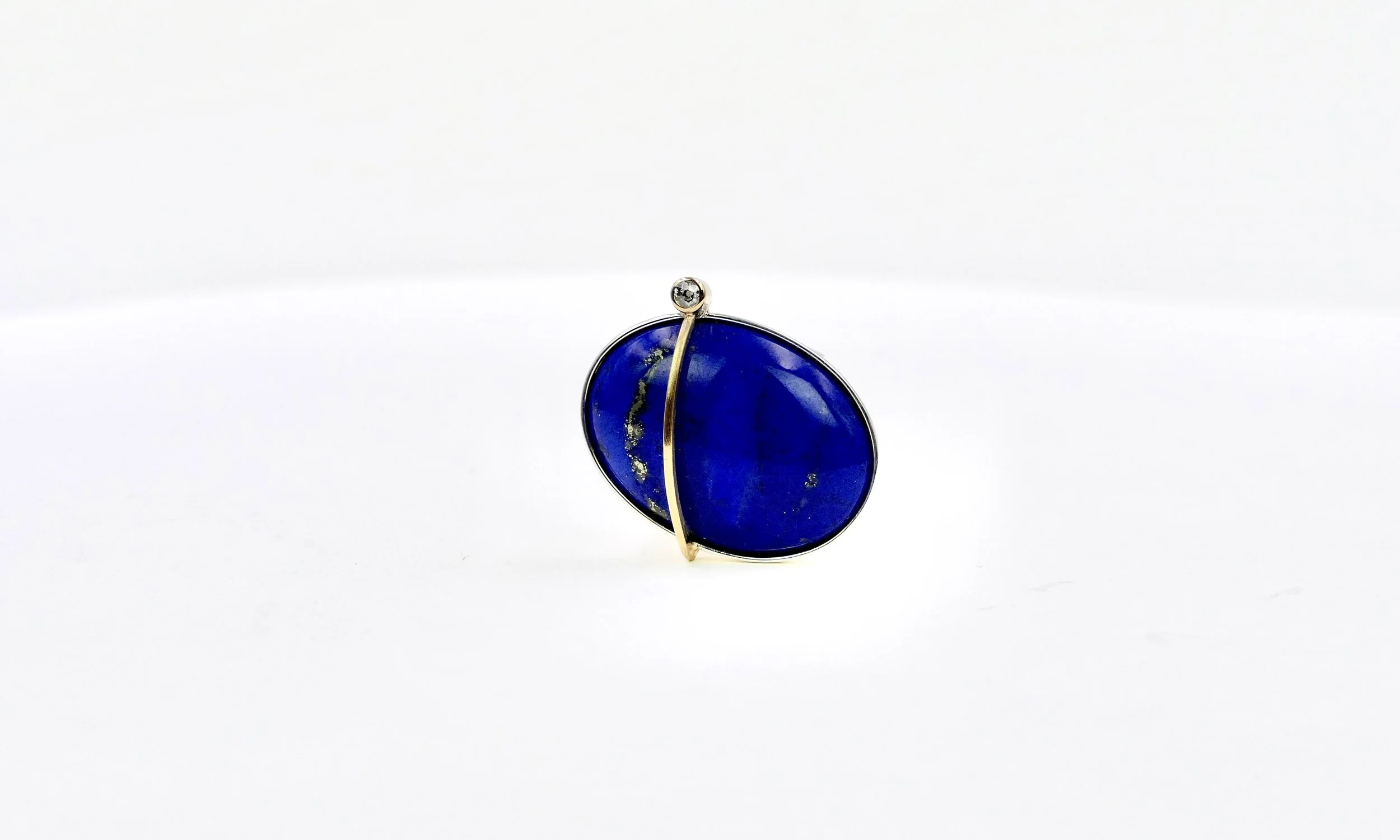 Janine Renard unique gold lapis lazuli ring 5.JPG