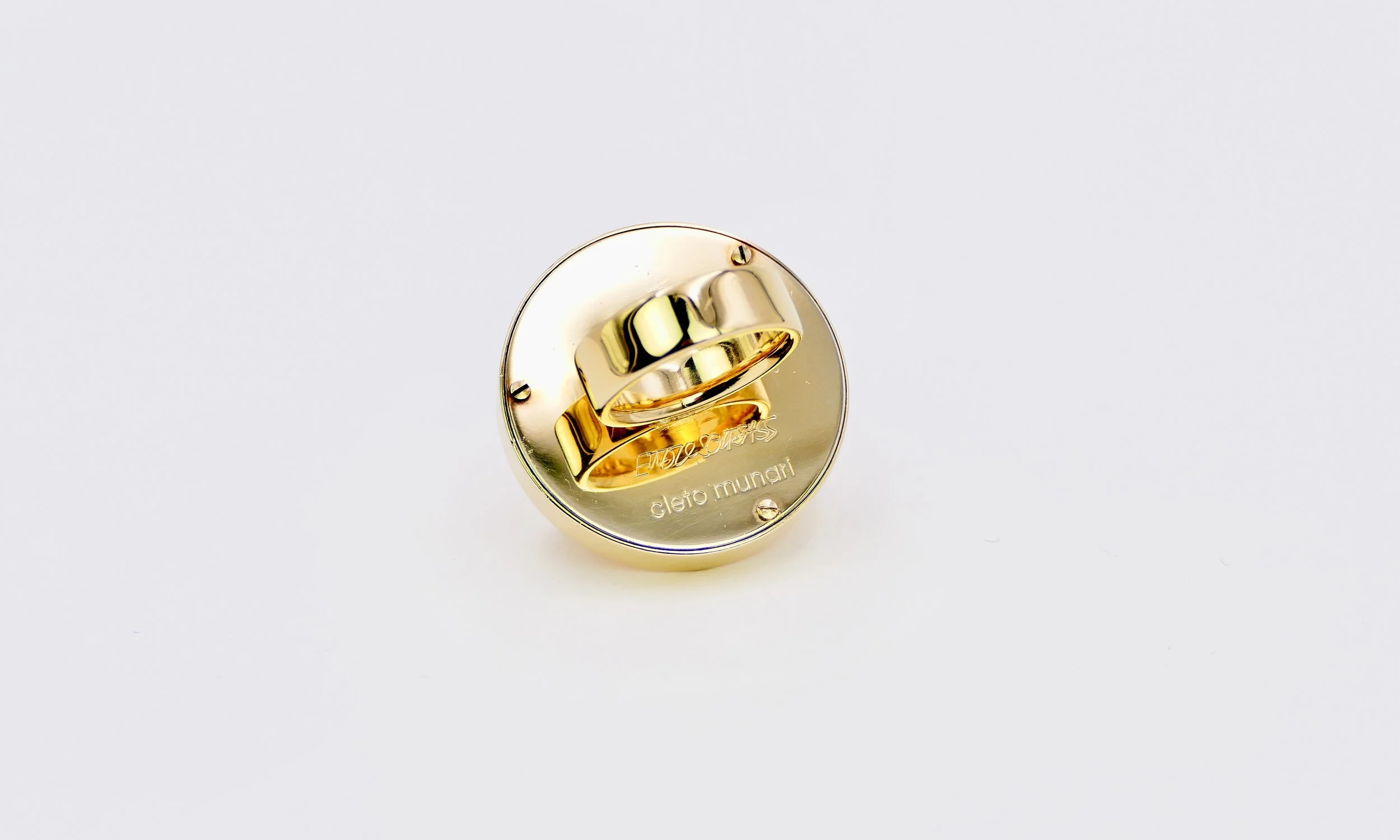 Ettore Sottsass for Cleto Munari Rome & you gilded silver prototype ring 6.JPG