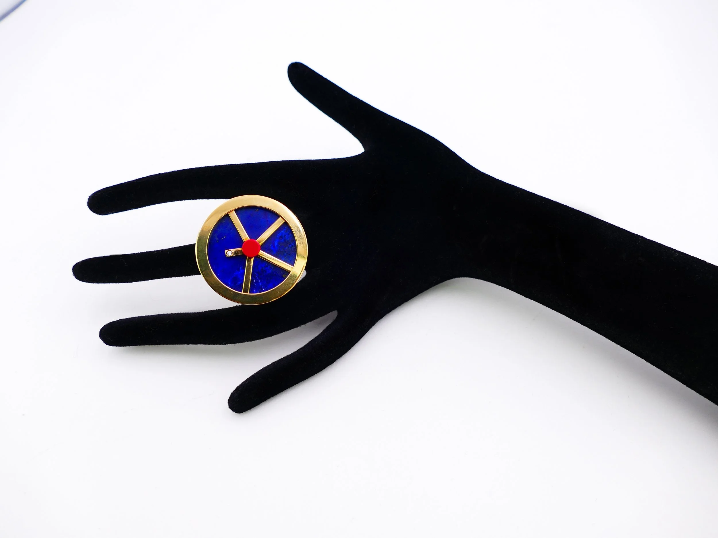 Cleto Munari Vitruvio gilded silver and lapis lazuli ring 3.JPG