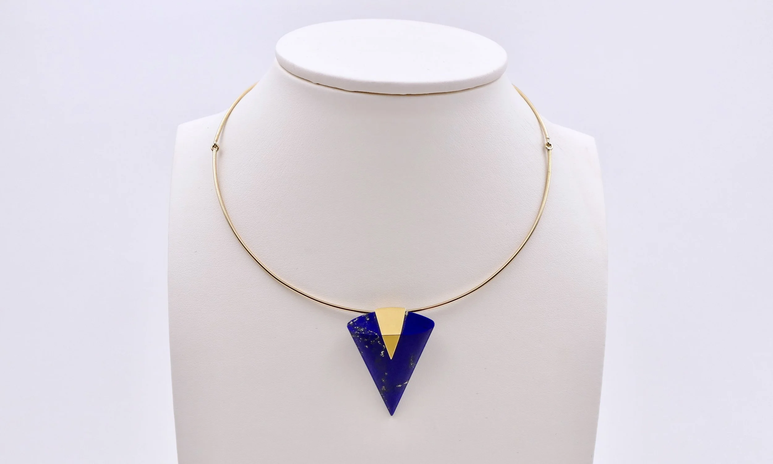 Othmar Zschaler a modernist gold and lapis pendant