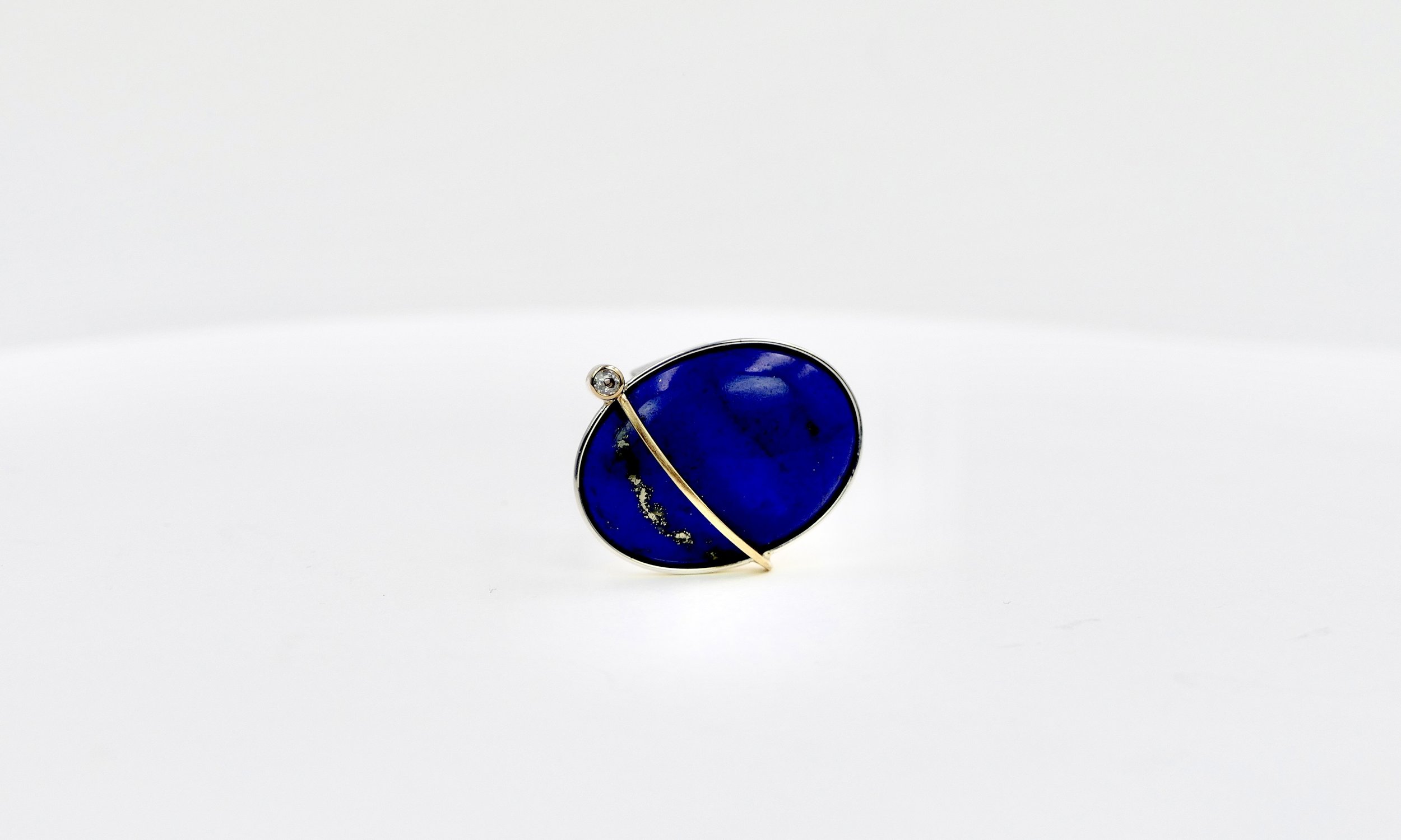 Janine Renard unique gold lapis lazuli ring 3.JPG