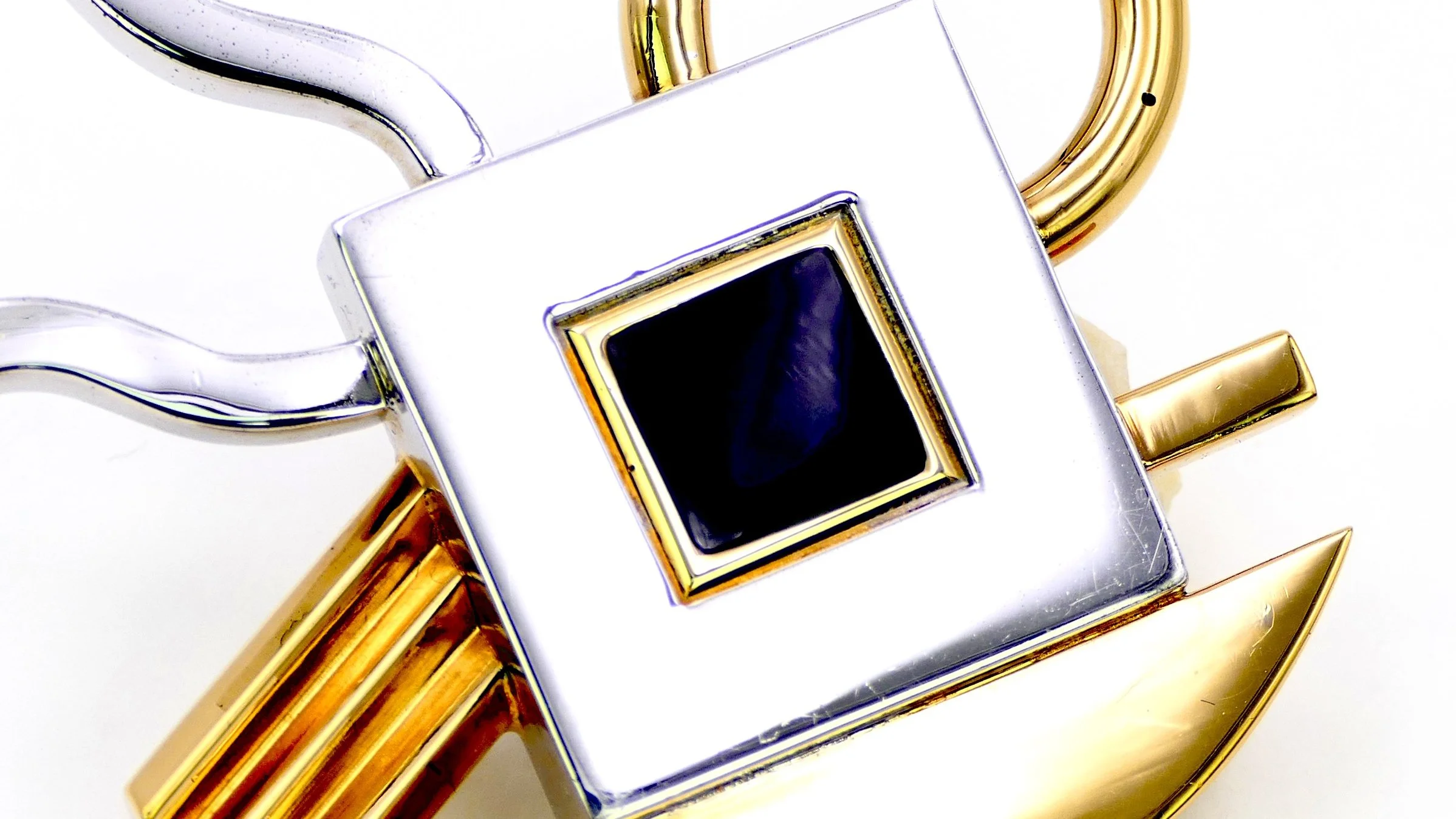 Ettore SOTTSASS CLeto Munari brooch-pendant gold silver plated brass 9.jpg