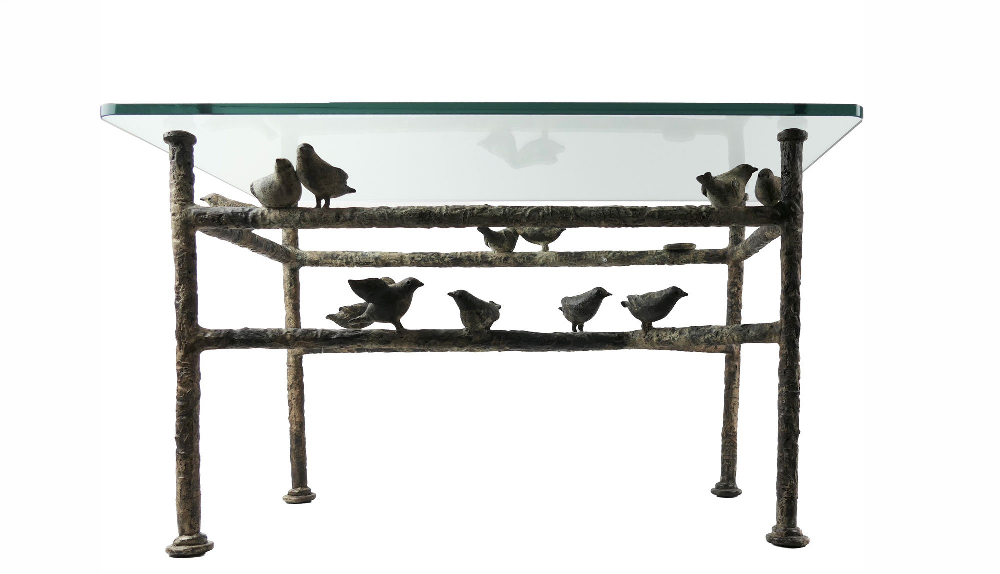 René Julien "Petite Table Basse" bronze & glass