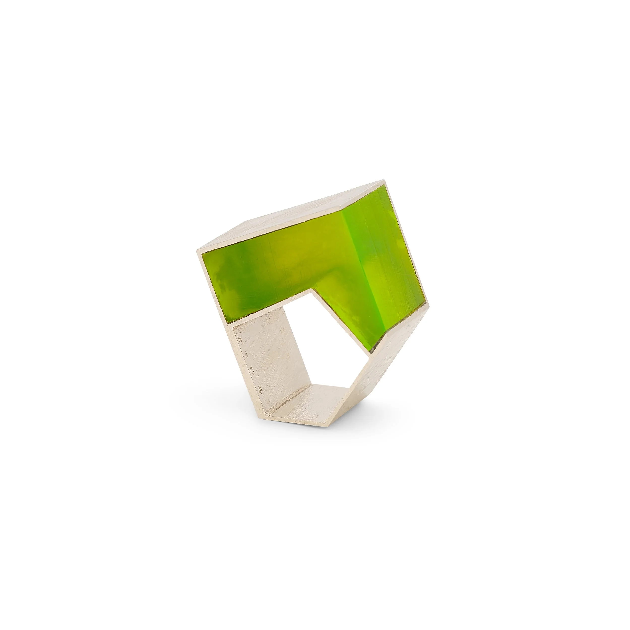 Giampaolo Babetto white gold and light green plexi glass ring 6.jpg