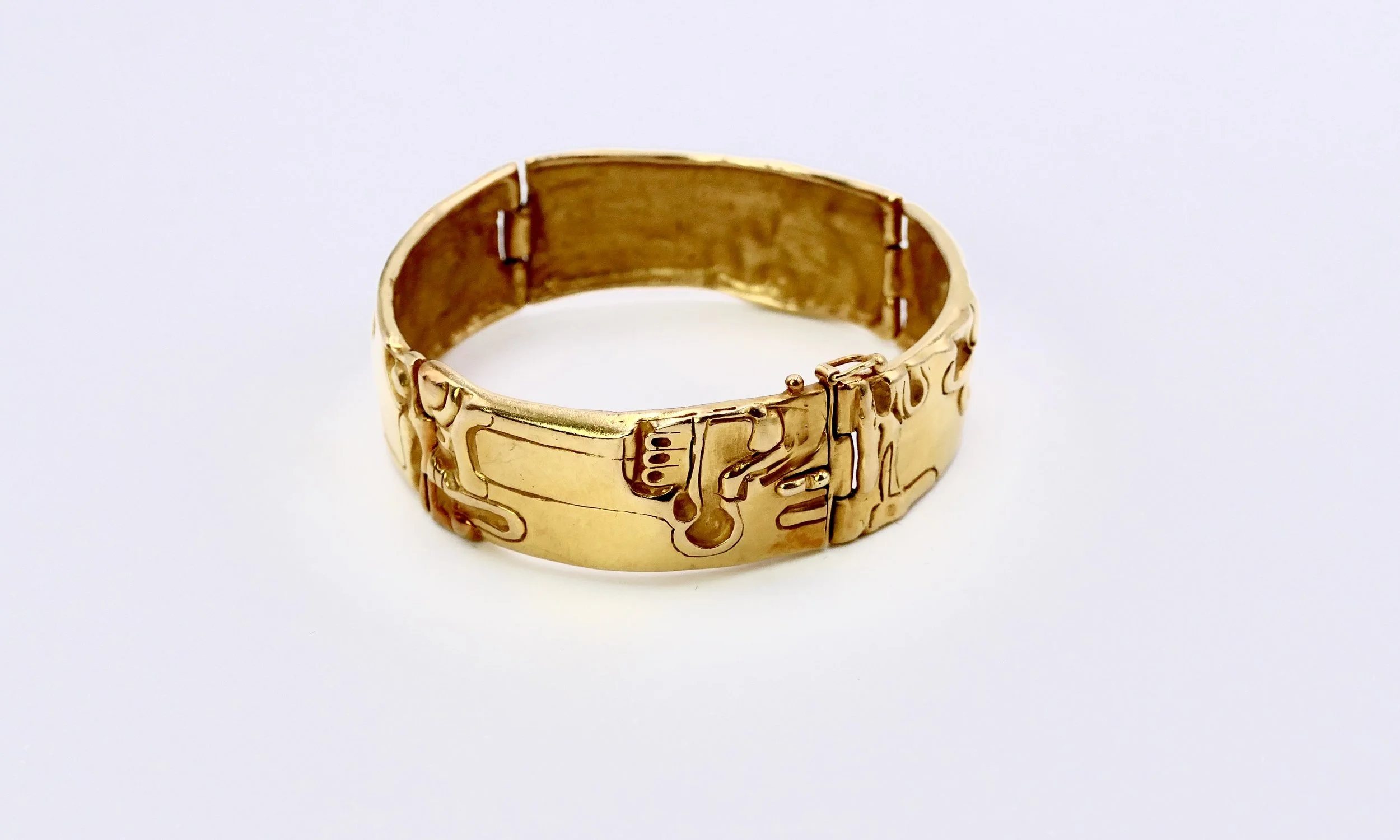 Fernand Demaret Studio articulated abstract gold bracelet