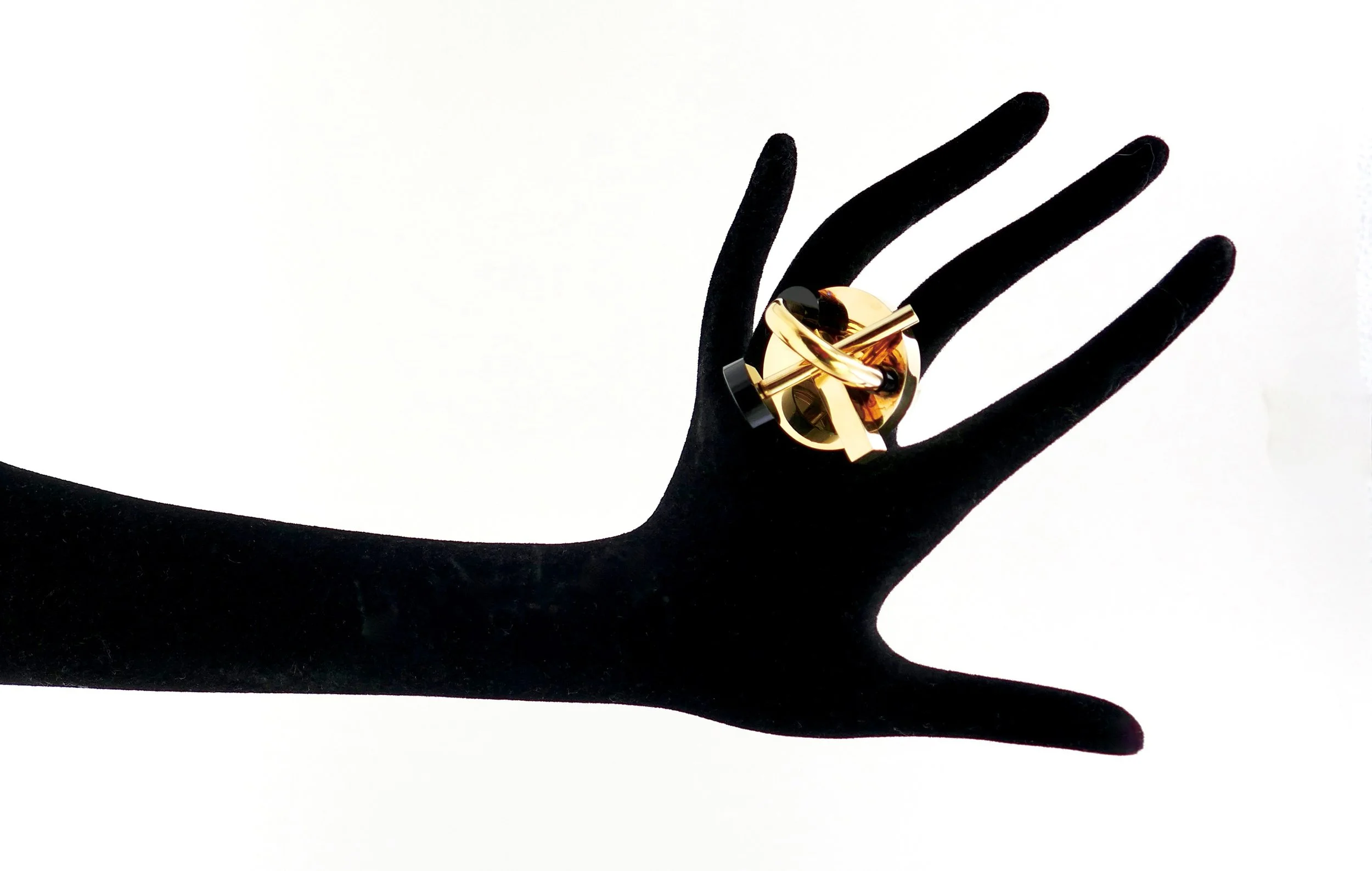 Ettore Sottsass for Cleto Munari deco gilded silver onyx  ring 2.jpeg
