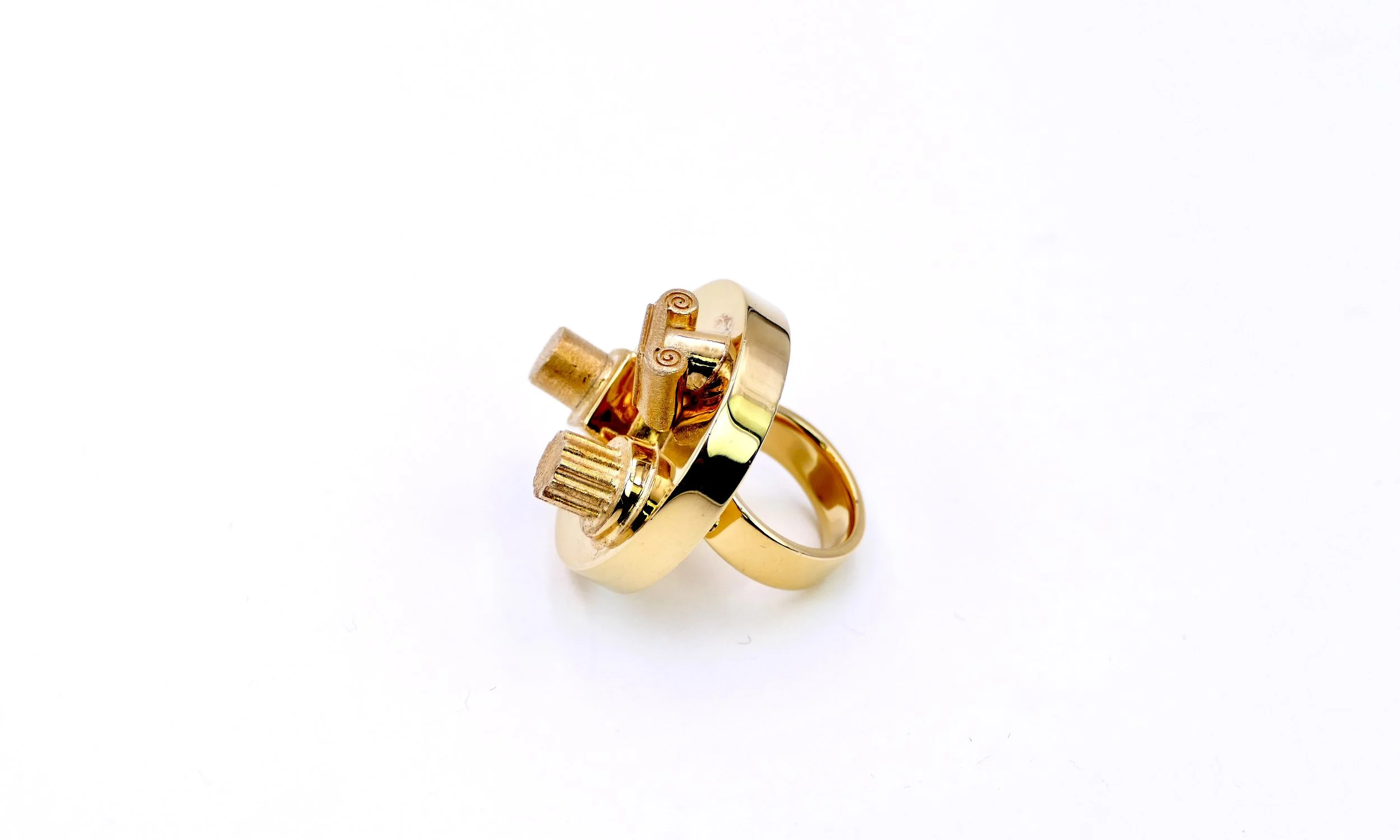 Ettore Sottsass for Cleto Munari Rome & you gilded silver prototype ring 5.JPG