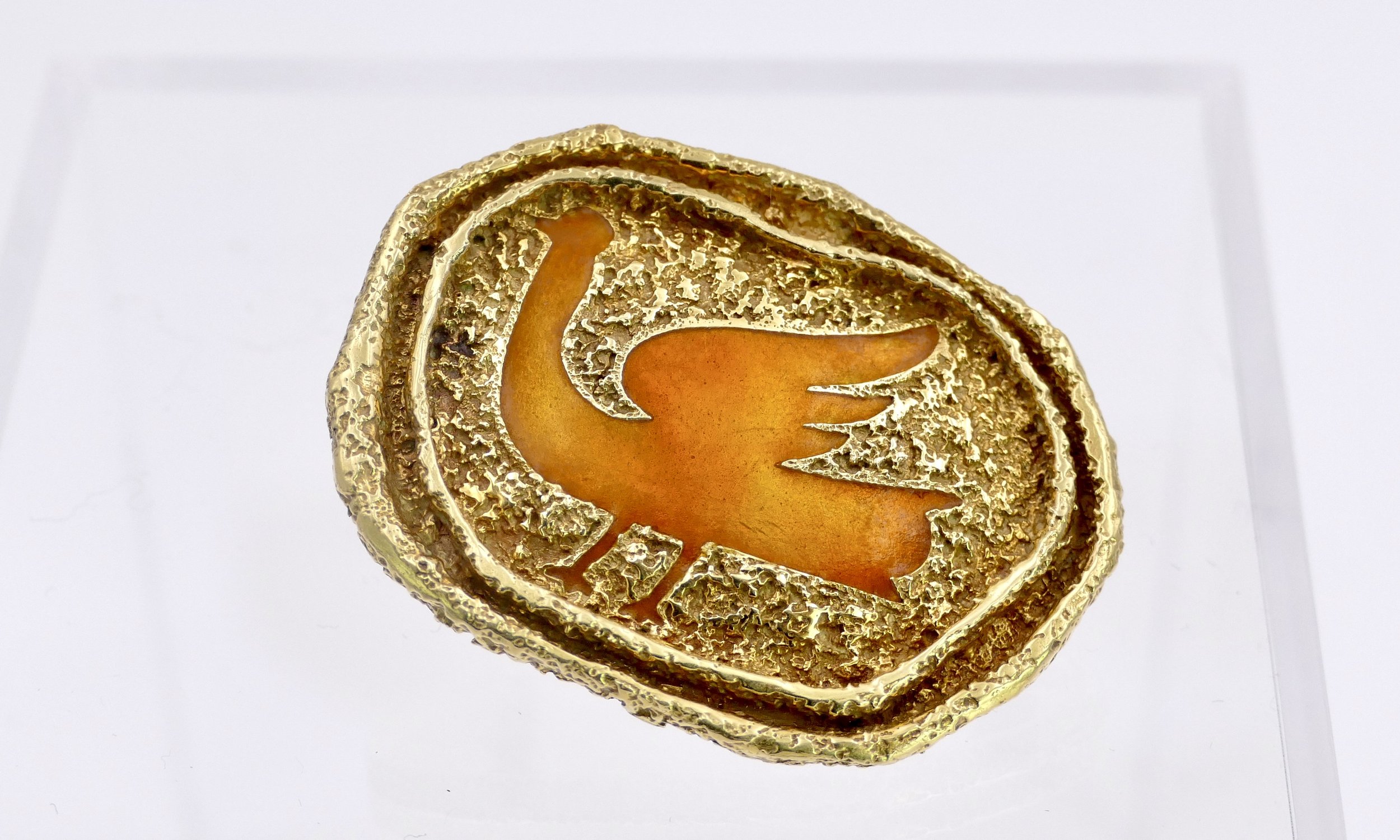 Georges Braque 'Procris' an enamel and 18ct gold brooch