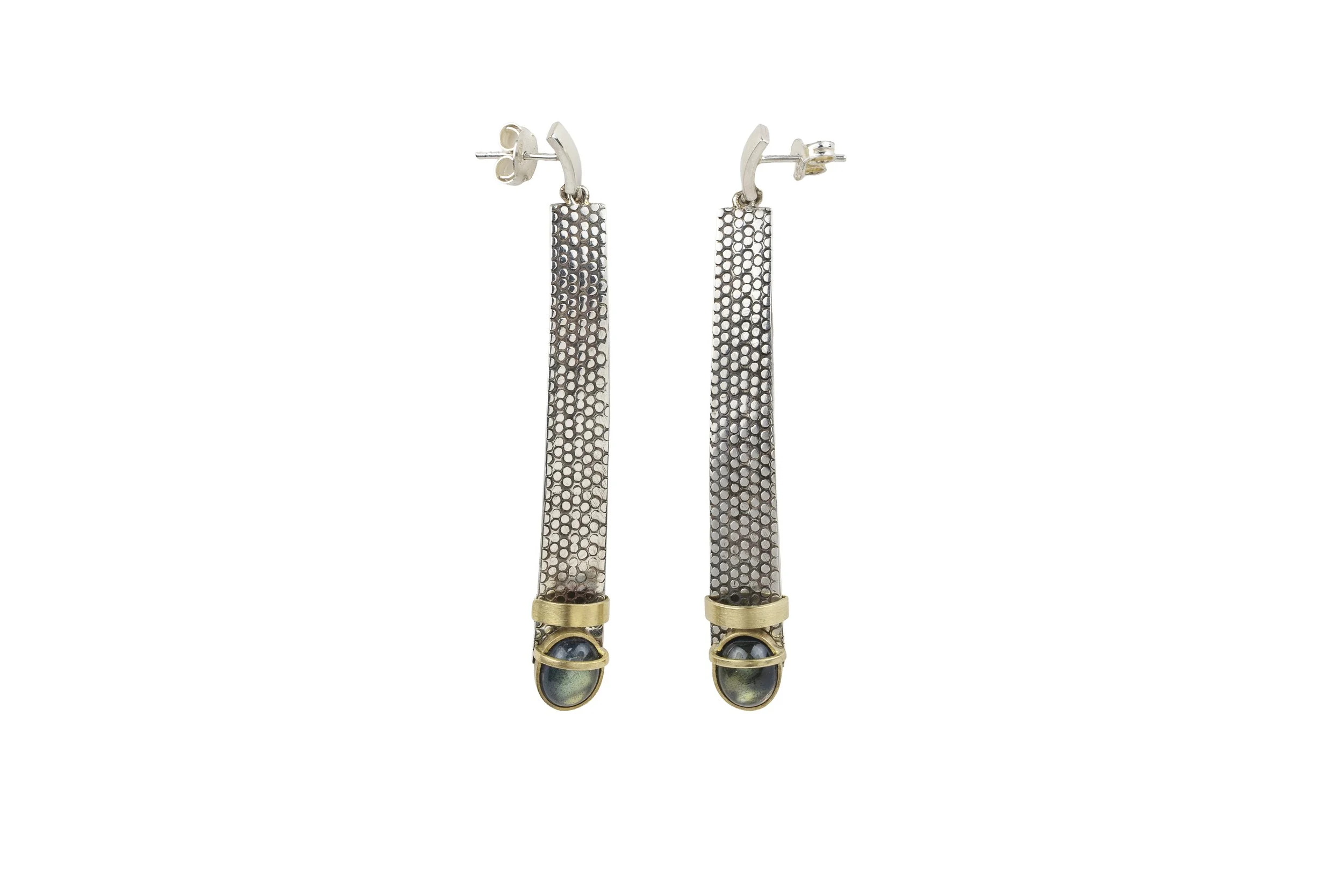 Janine Renard Trame unique pair of earrings 1.jpg