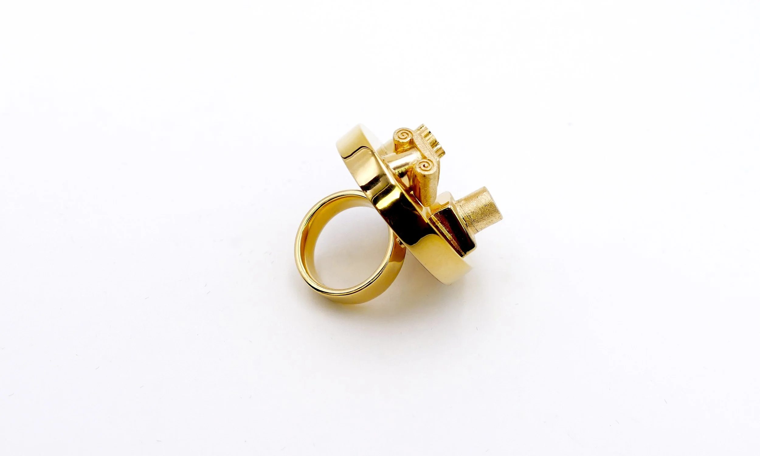Ettore Sottsass for Cleto Munari Rome & you gilded silver prototype ring 2.jpeg