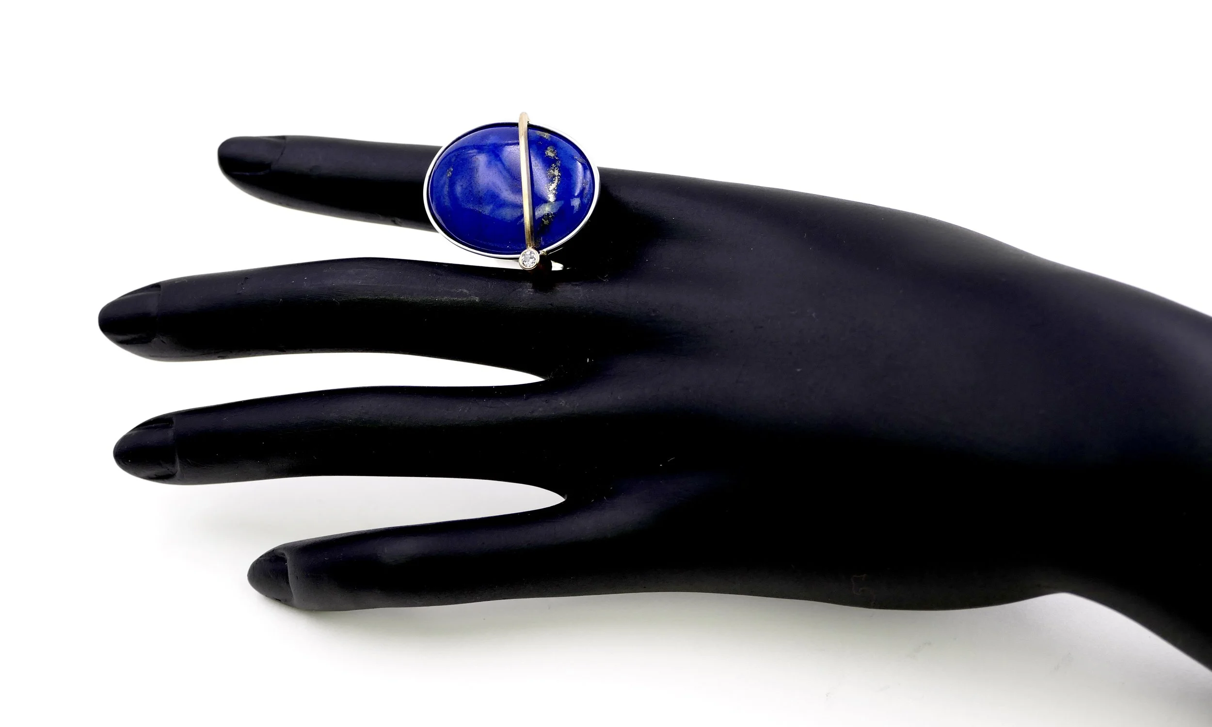Janine Renard unique gold lapis lazuli ring 2.JPG